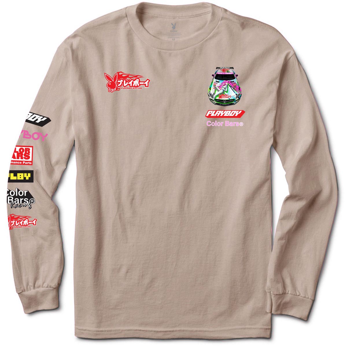 Color Bars x Playboy Sponsors Long Sleeve T-Shirt - Sand image 1