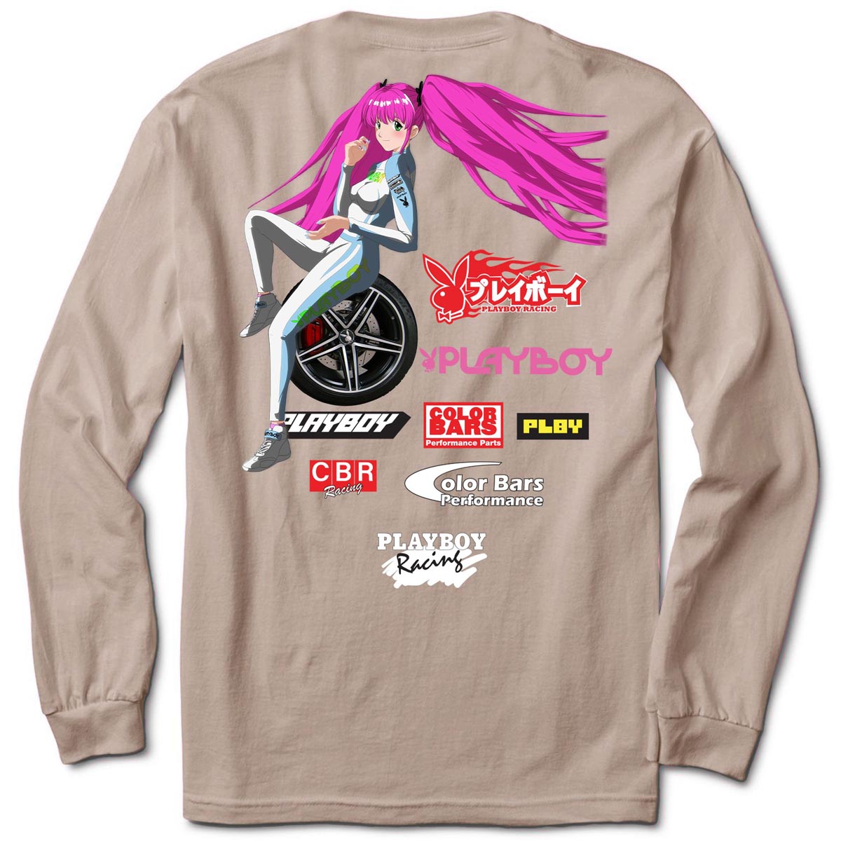 Color Bars x Playboy Sponsors Long Sleeve T-Shirt - Sand image 2