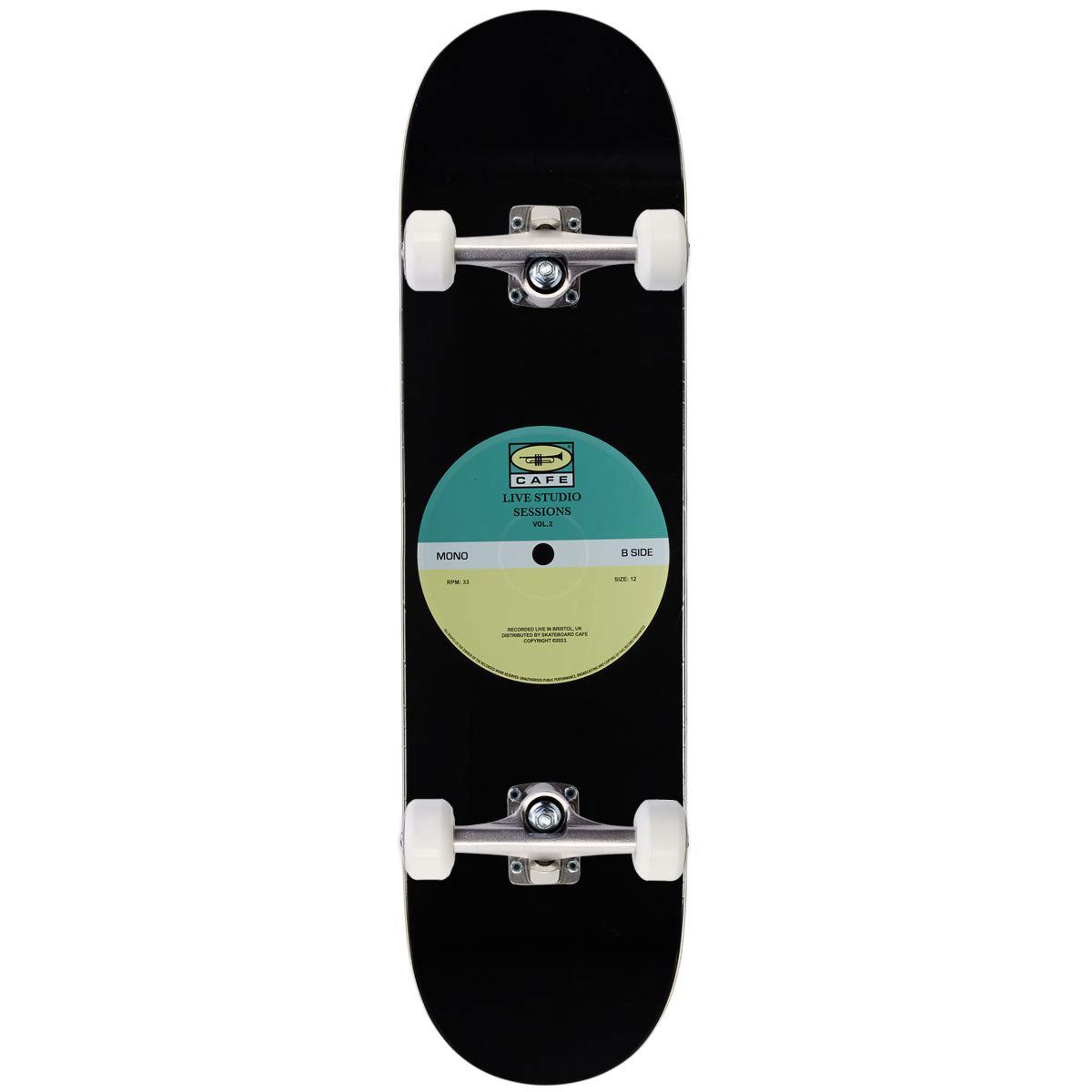 Cafe 45 Retro Edition Skateboard Complete - Teal/Cream - 8.125