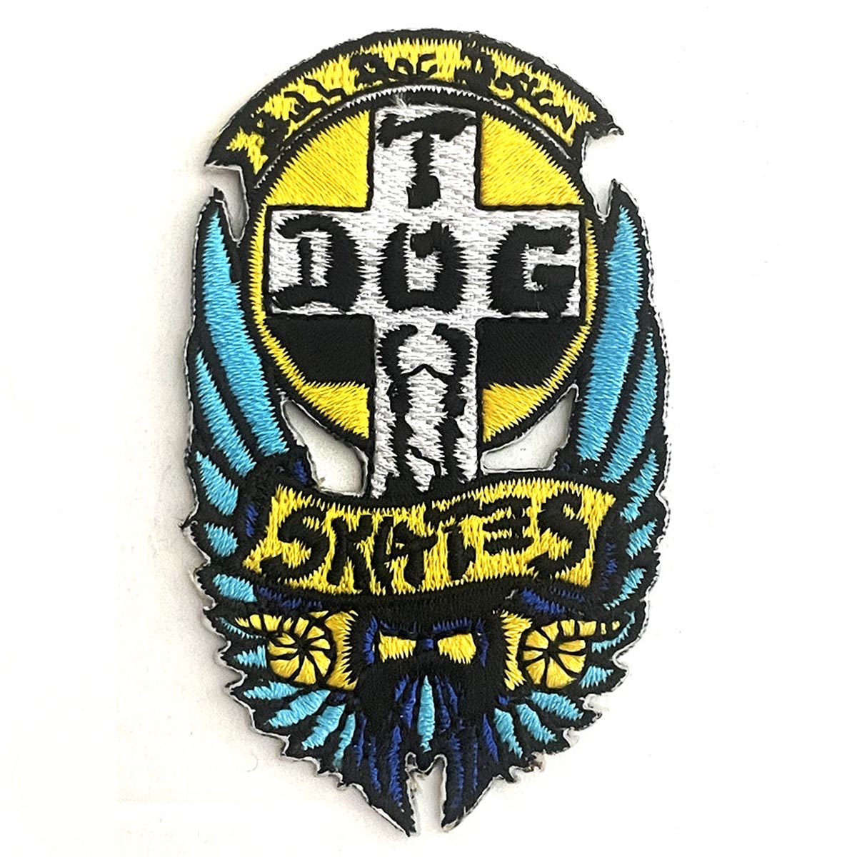 Dogtown Bull Dog Patch - Yellow/Light Blue image 1