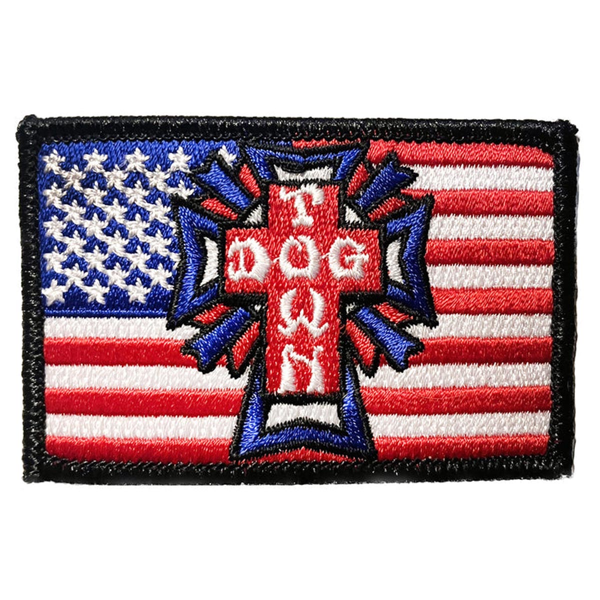 Dogtown Flag/Cross Patch - Red/White/Blue image 1