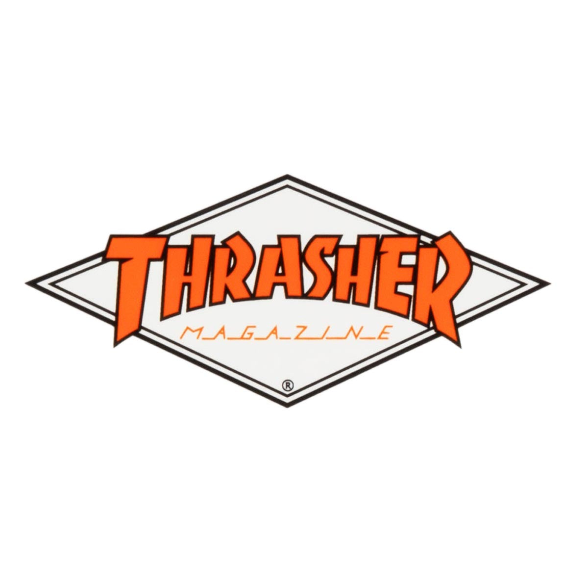 Thrasher Diamond Cut Logo Sticker - White/Orange image 1