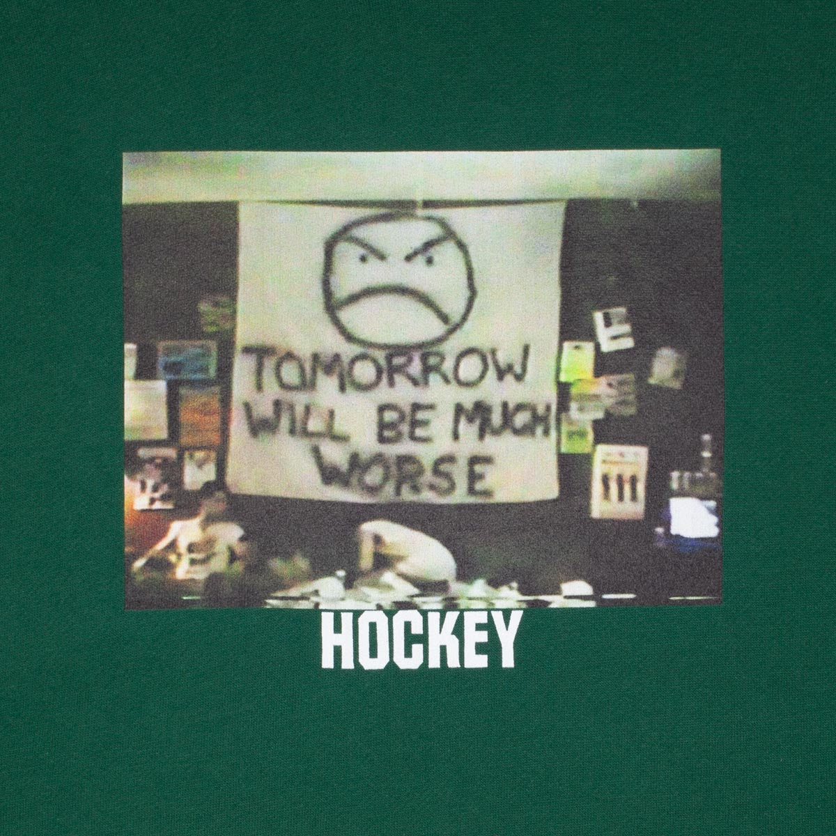 Hockey Much Worse Hoodie - Forest Green image 2