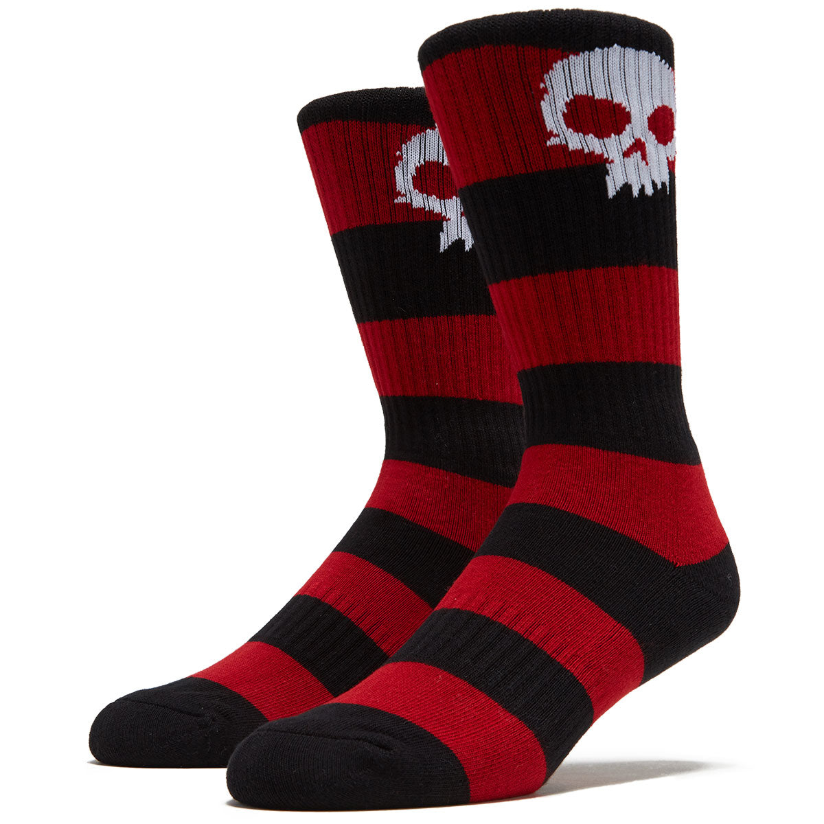 Zero Single Skull Socks - Red Stripe image 1