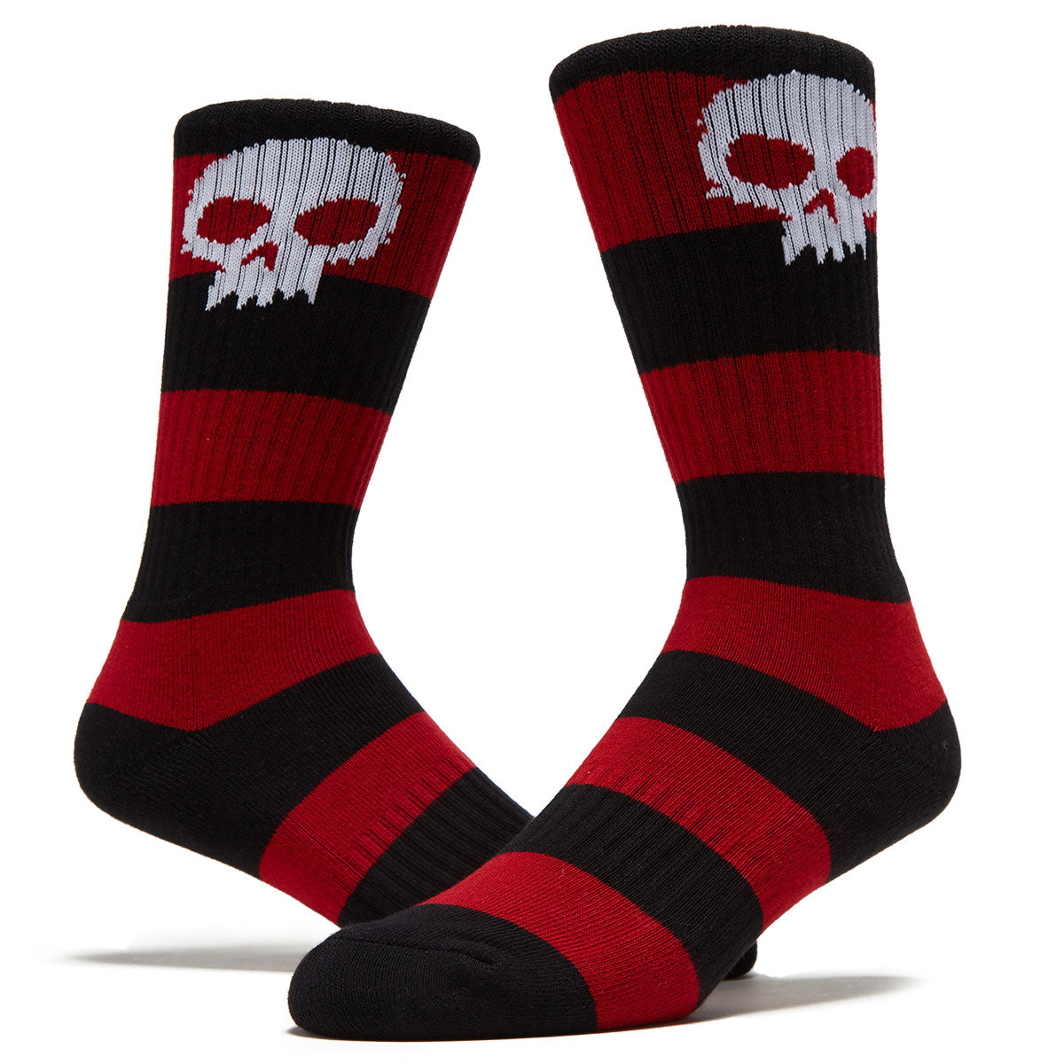 Zero Single Skull Socks - Red Stripe image 2