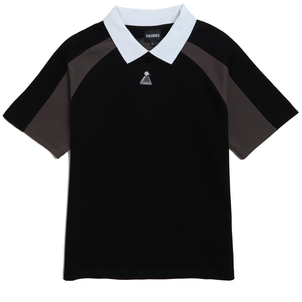 Theories Midfield Pique Polo Shirt - Black/Grey image 1