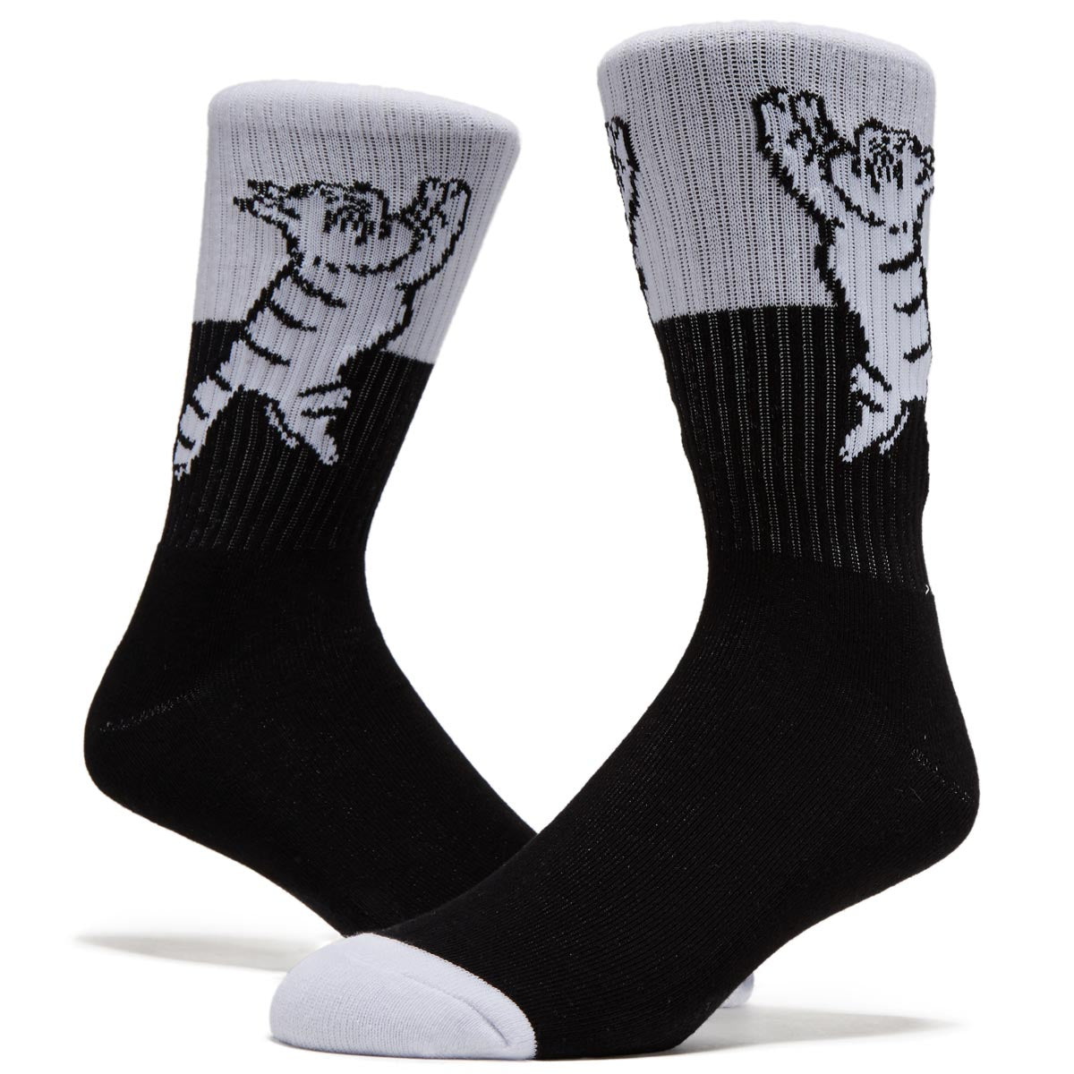 Theories Conscious Kitty 2 Tone Socks - Black/White image 2