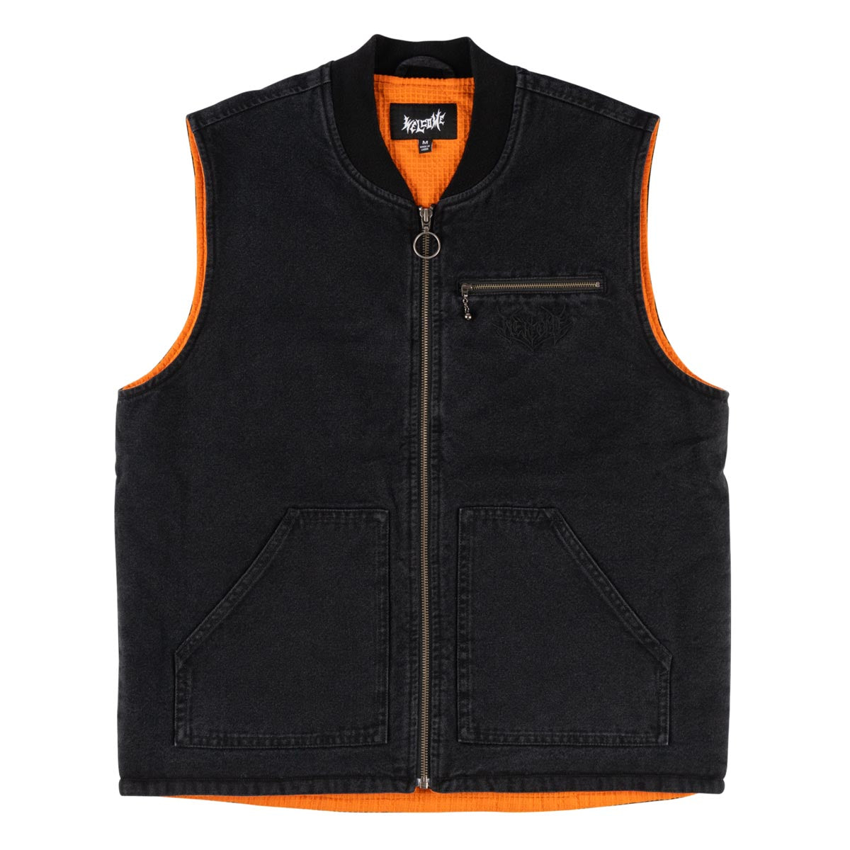 Welcome Splinter Enzyme Washed Vest Jacket - Black image 1