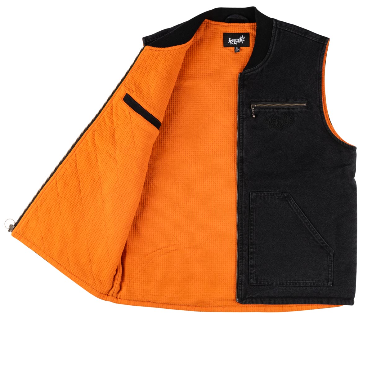 Welcome Splinter Enzyme Washed Vest Jacket - Black image 3