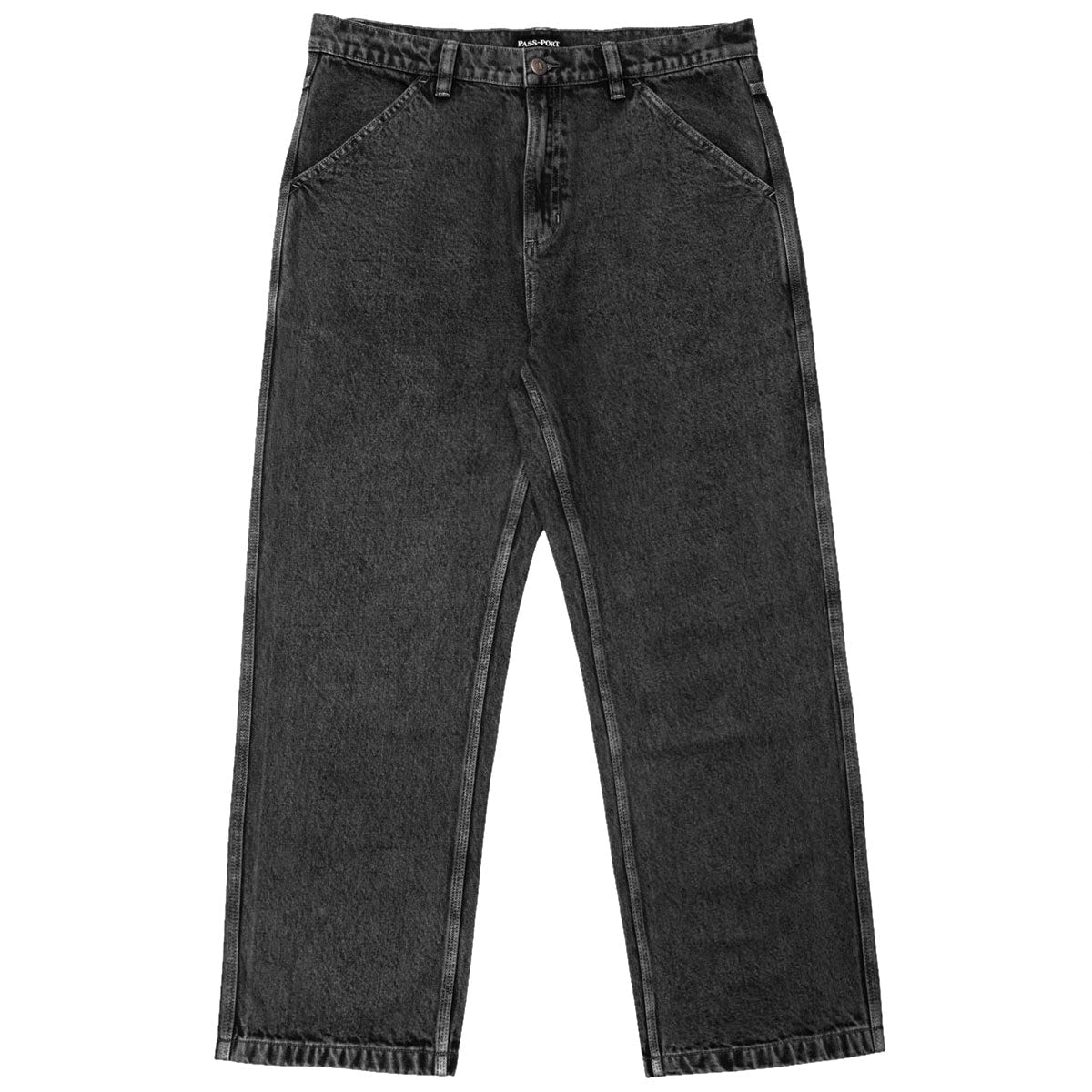 Passport Workers Club Denim Jeans - Grey Over-Dye image 1