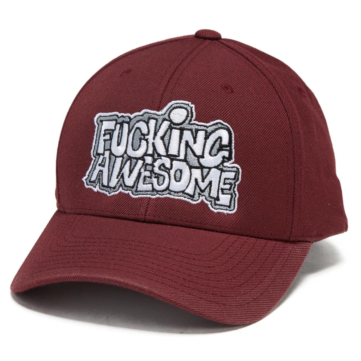 Fucking Awesome PBS Logo Snapback Hat - Maroon image 1