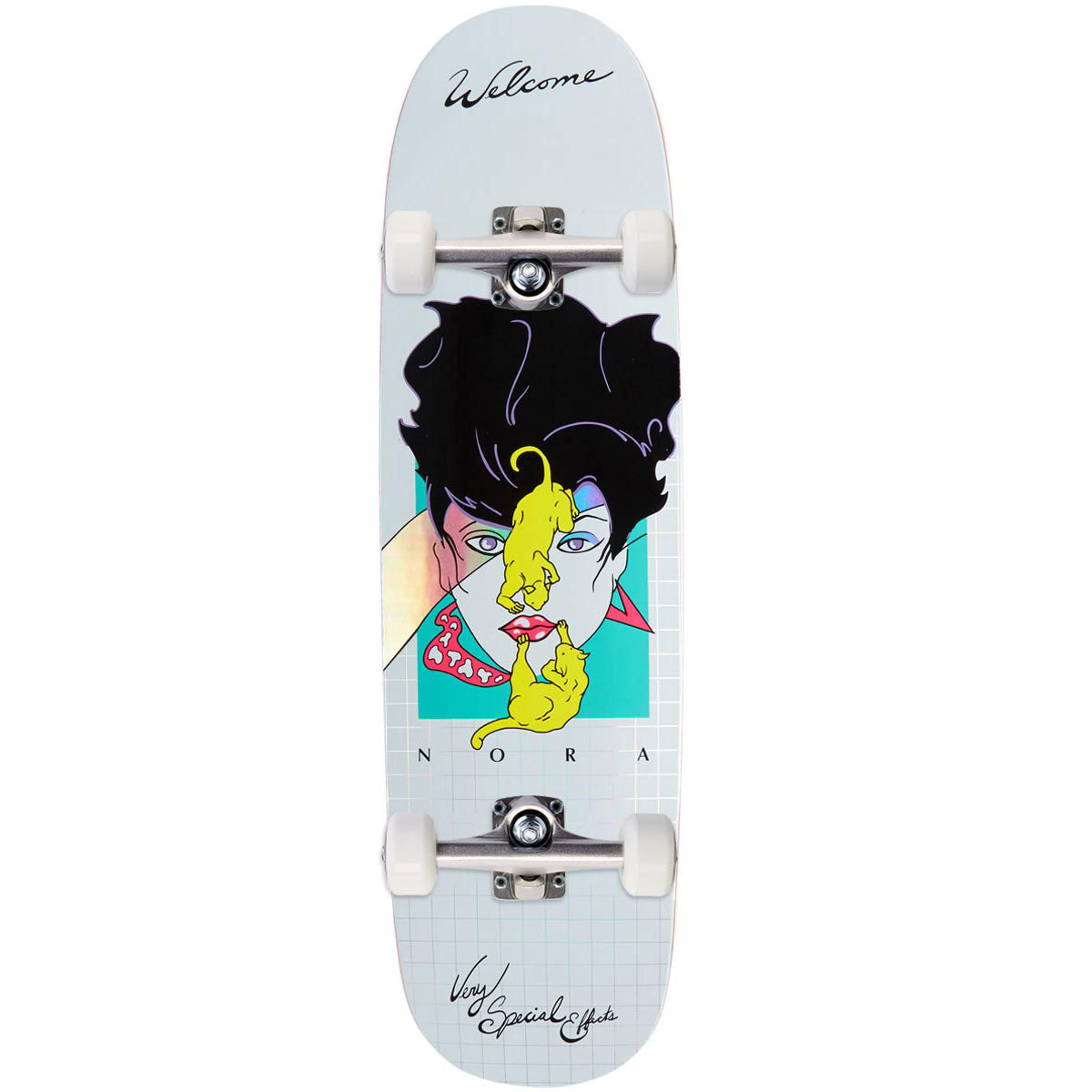 Welcome Special Effects On A Sphynx Skateboard Complete - White/Prism Foil - 8.80