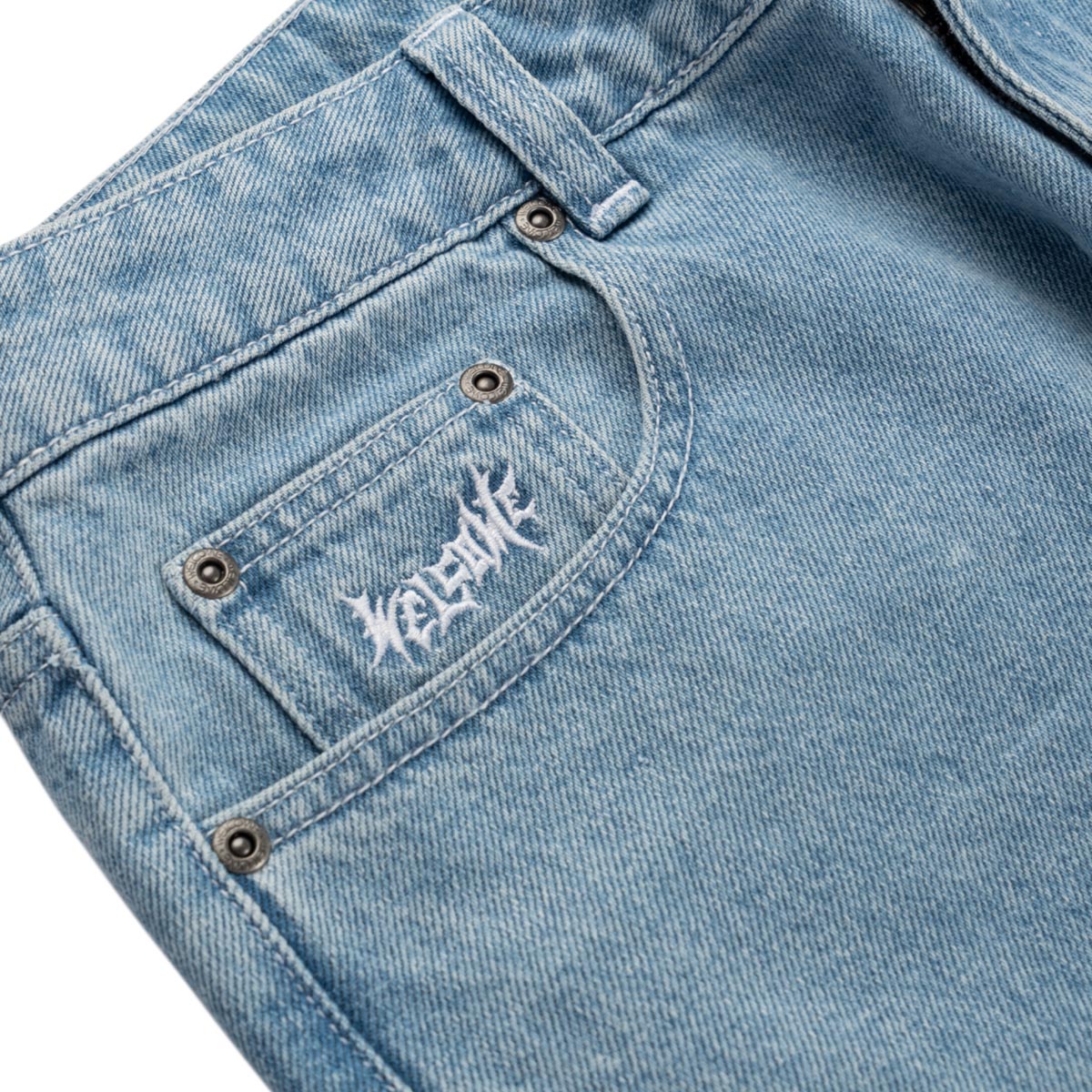 Welcome Immortal Loose Straight Denim Jeans - Washed Blue image 3