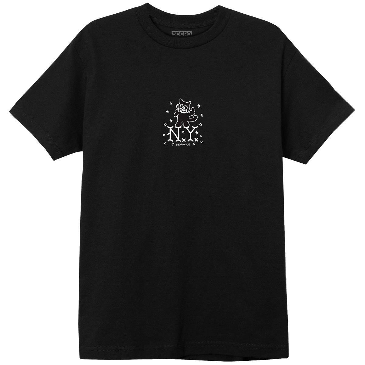 5Boro NY Cat T-Shirt - Black/White image 1