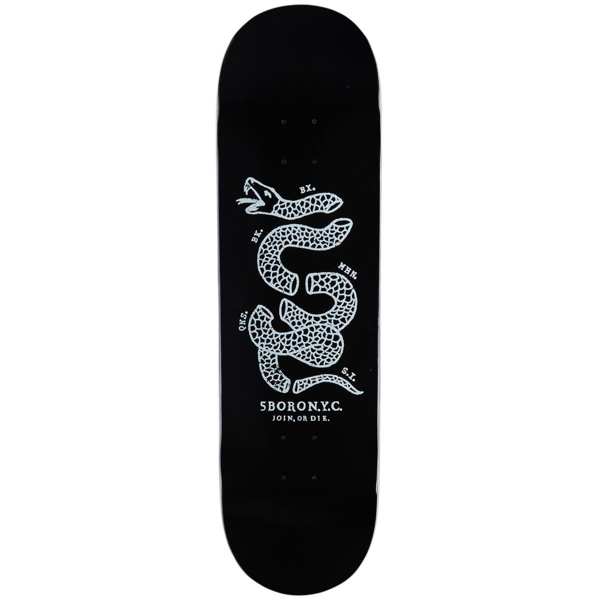 5Boro Join Or Die Skateboard Deck - Black/White - 8.75