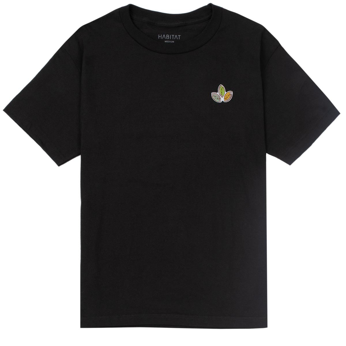 Habitat Leaves Embroidery T-Shirt - Black image 1