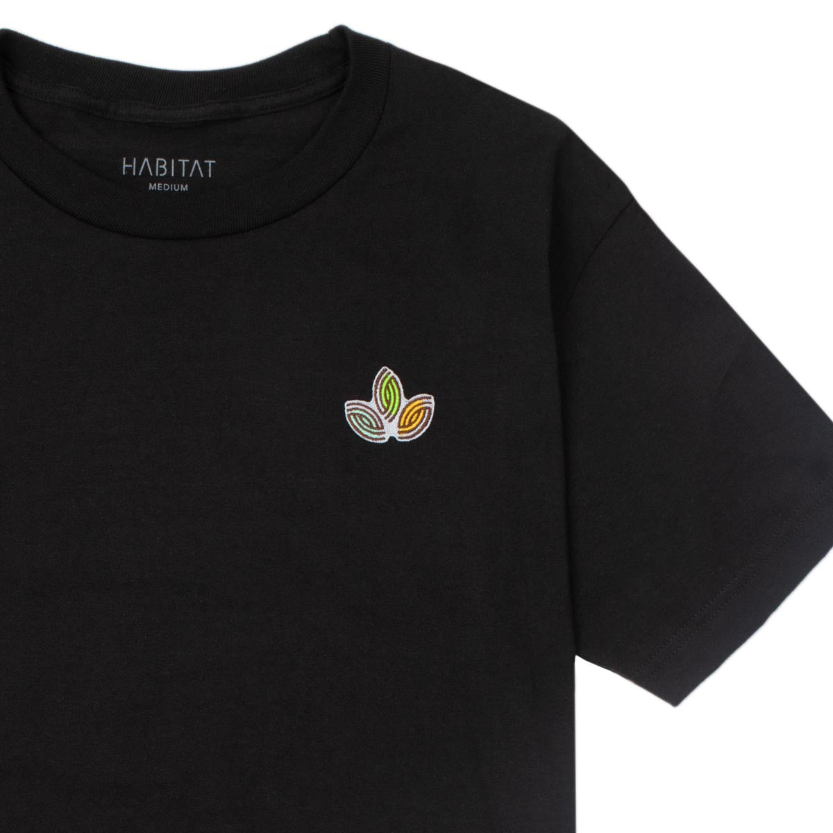 Habitat Leaves Embroidery T-Shirt - Black image 2