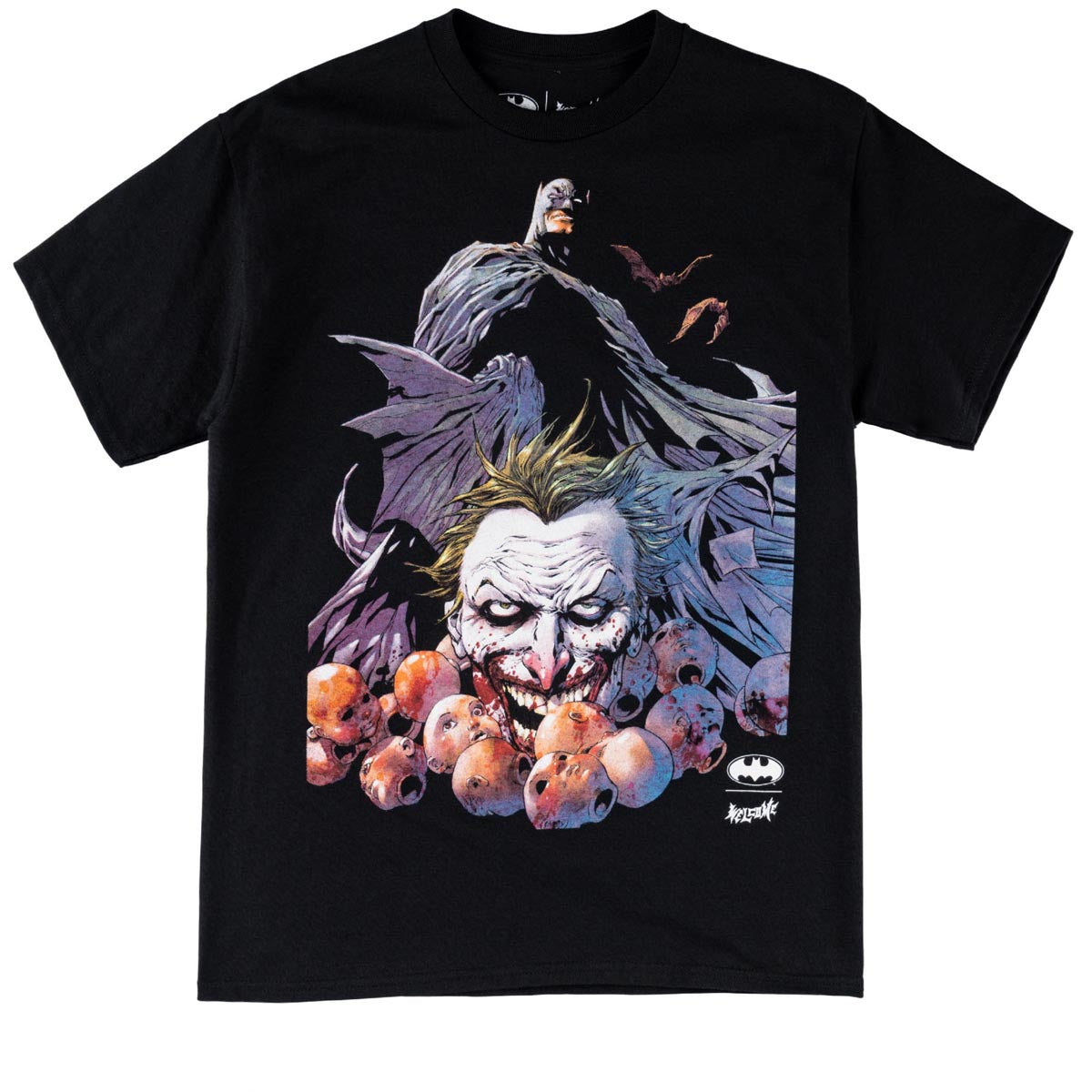 Welcome x Batman Heads Up T-Shirt - Black image 1