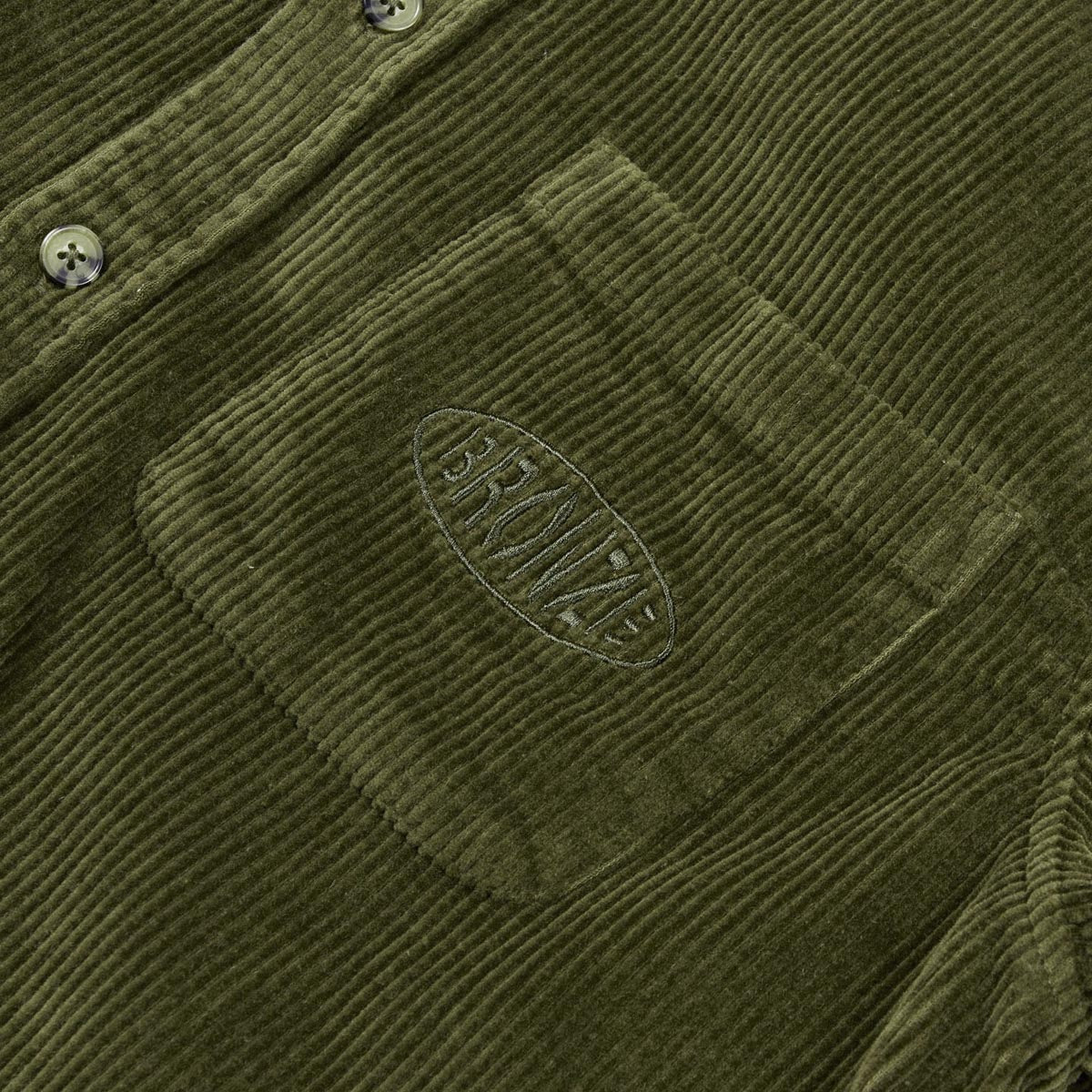 Bronze 56k Corduroy Button Up Jacket - Olive image 2