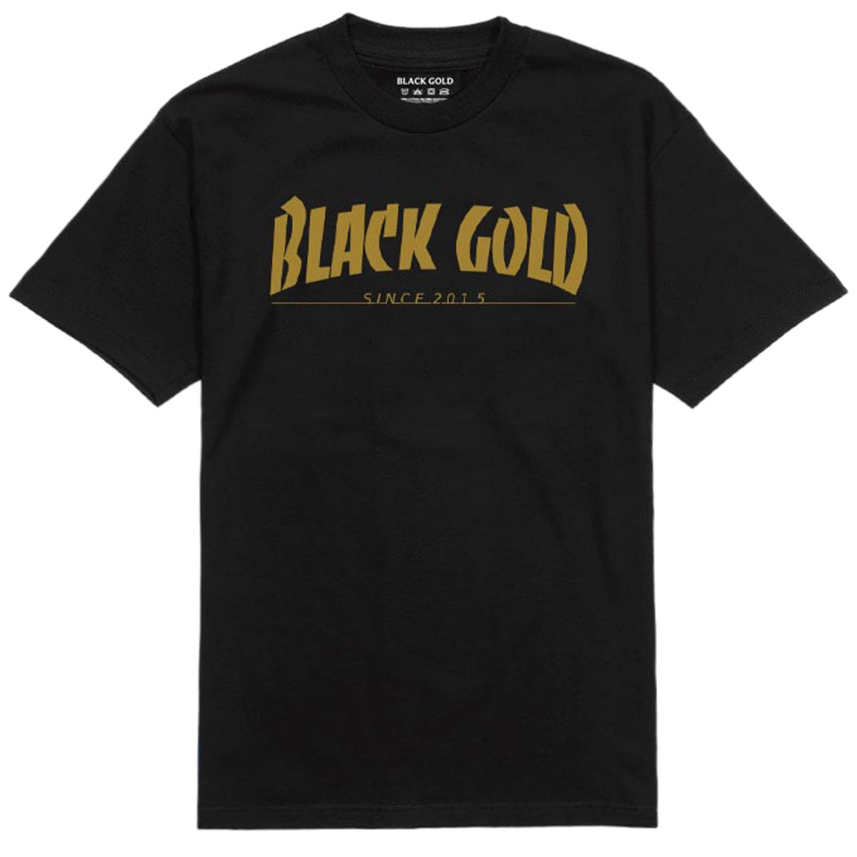 Black Gold Magazine Text T-Shirt - Black image 1