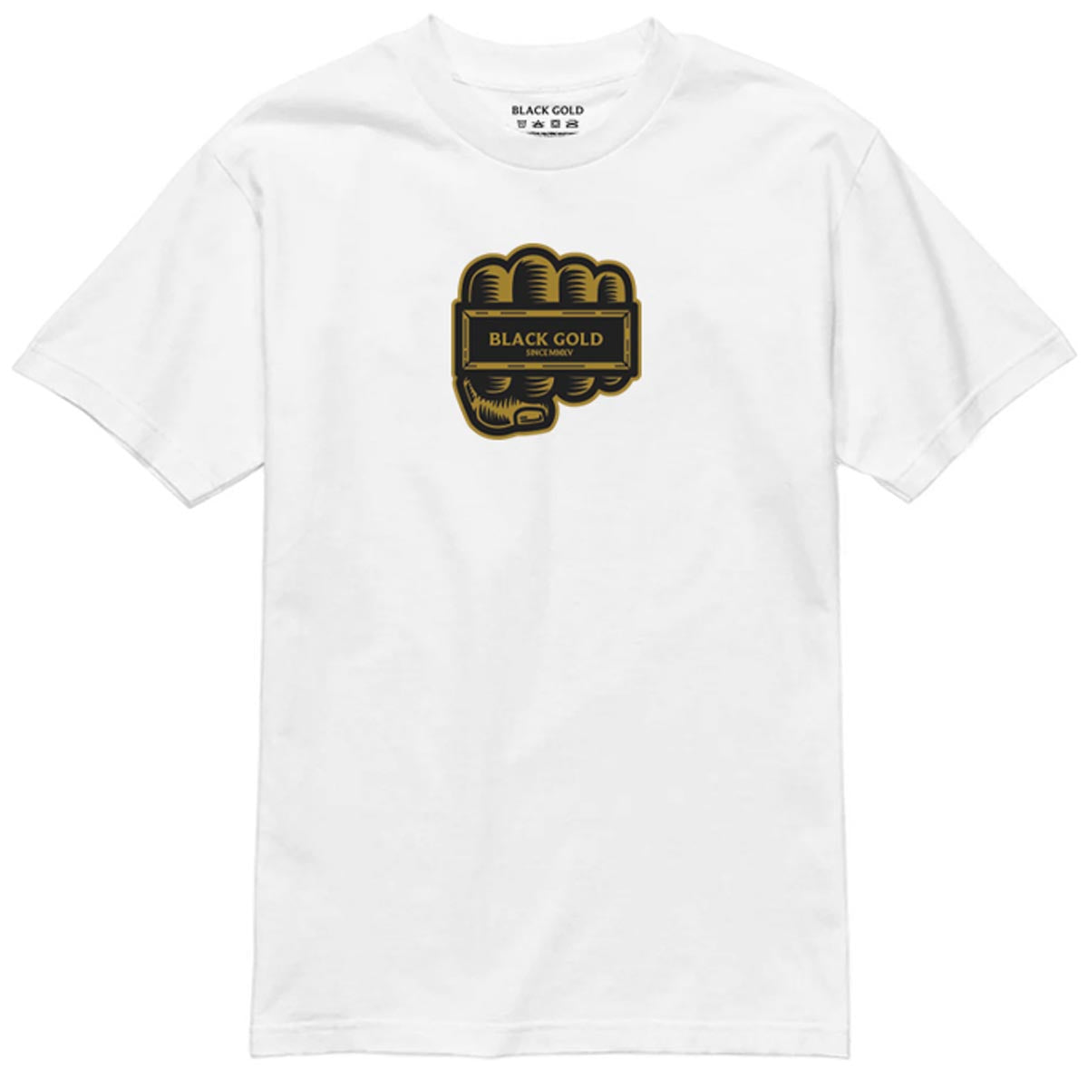 Black Gold 4 Finger Ring T-Shirt - White image 1