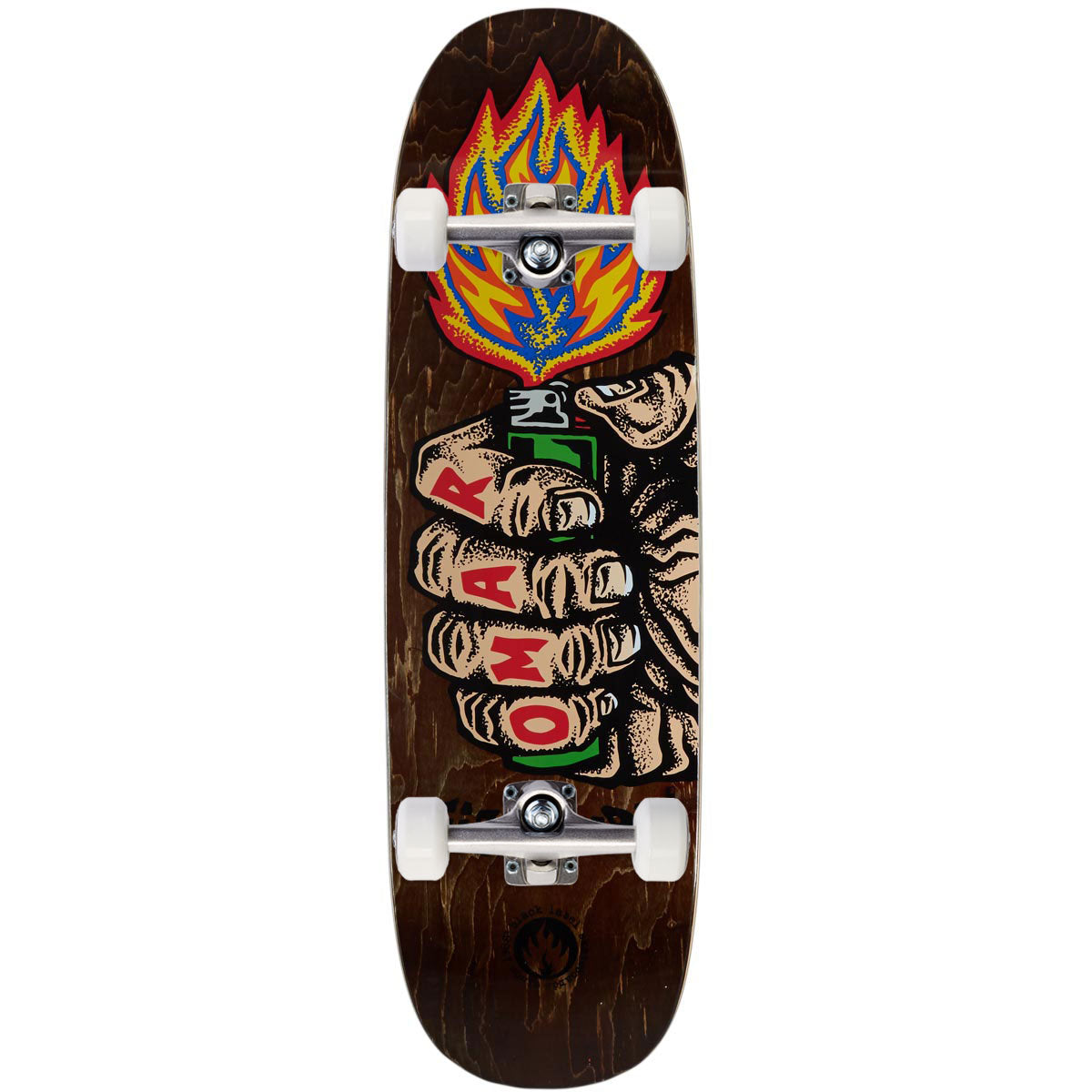 Black Label Omar Hassan Fire It Up Black Widow Shape Skateboard Complete - 9.25