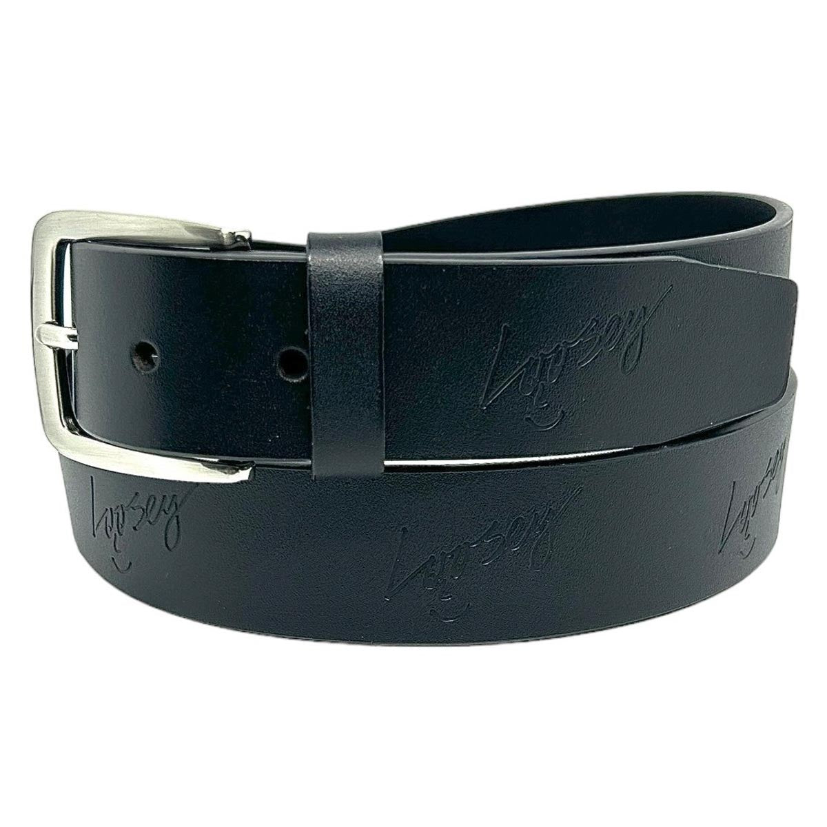 Loosey Premium Logo Leather Belt - Black image 1