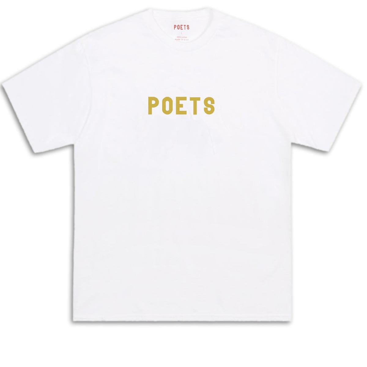 Poets OG Flocked T-Shirt - White/Gold Flocking image 1