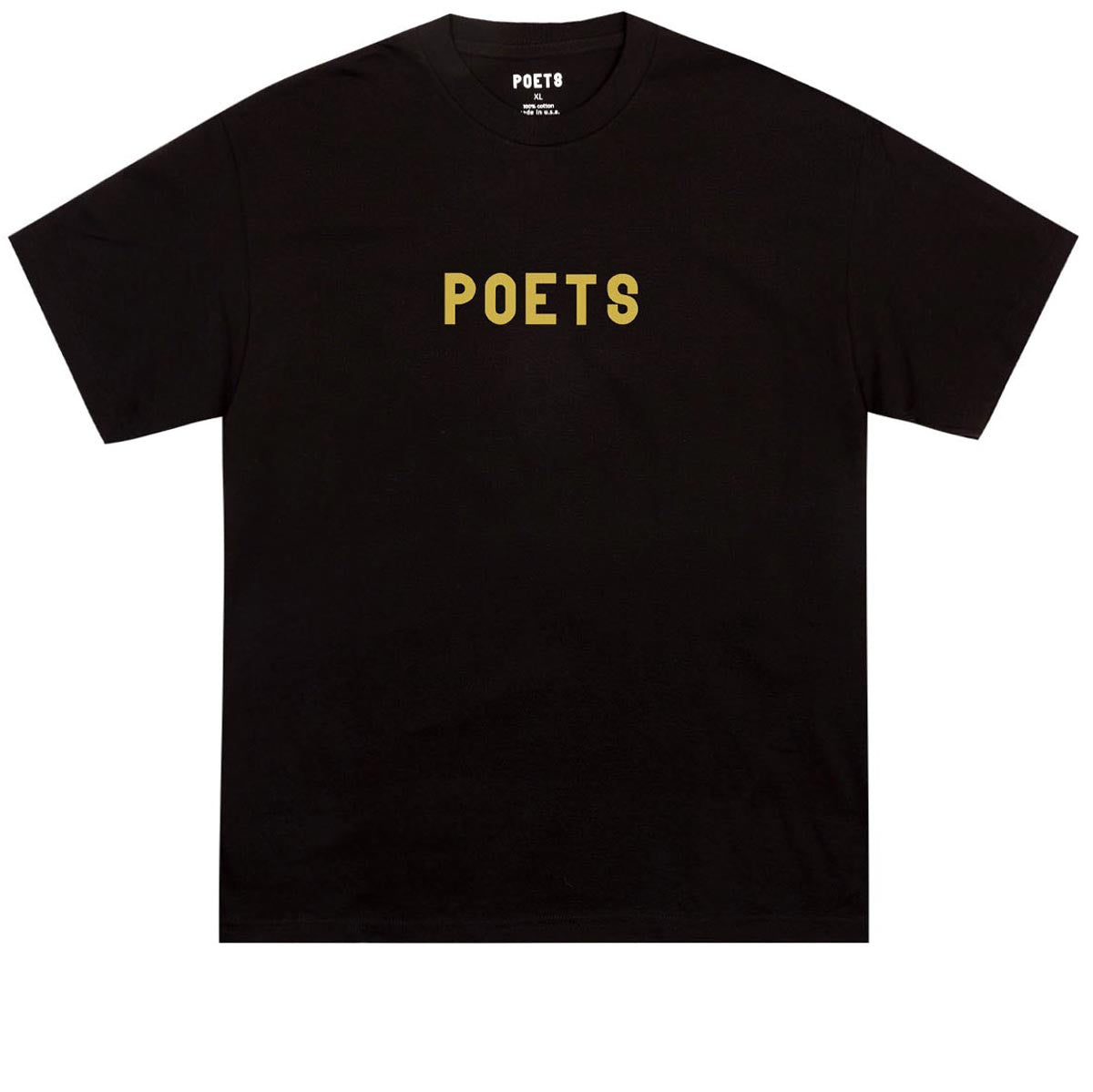 Poets OG Flocked T-Shirt - Black/Gold Flocking image 1