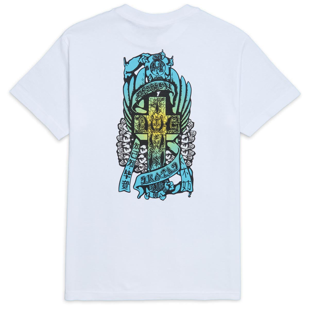 Dogtown Eric Dressen Hands Fade T-Shirt - White/Blue/Yellow image 1