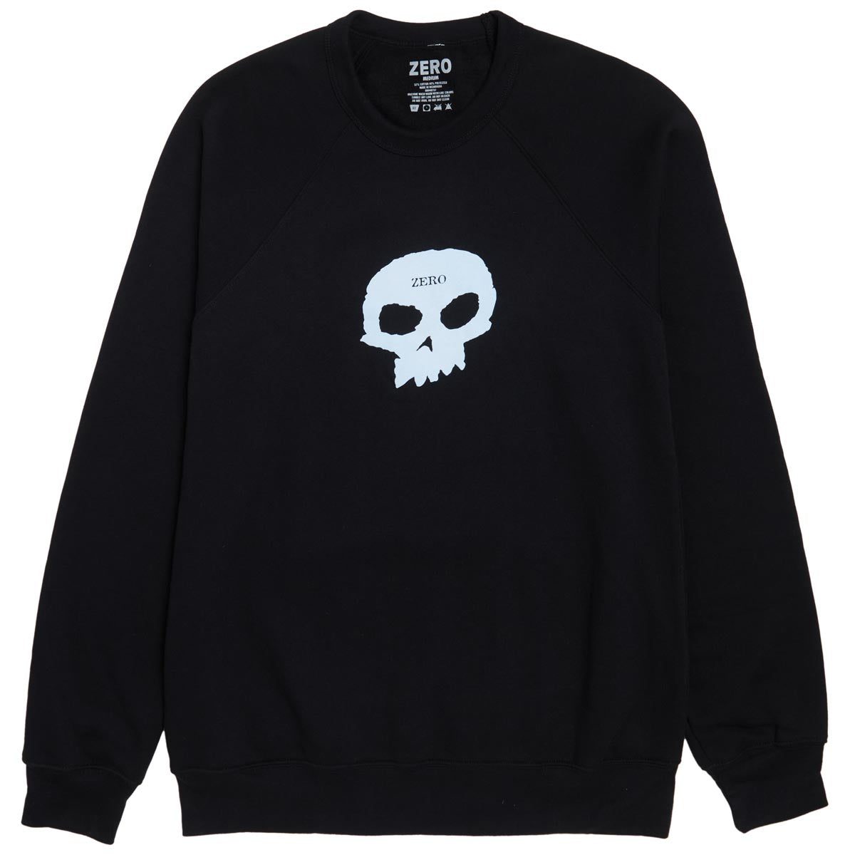 Zero Single Skull Crewneck Sweatshirt - Black image 1