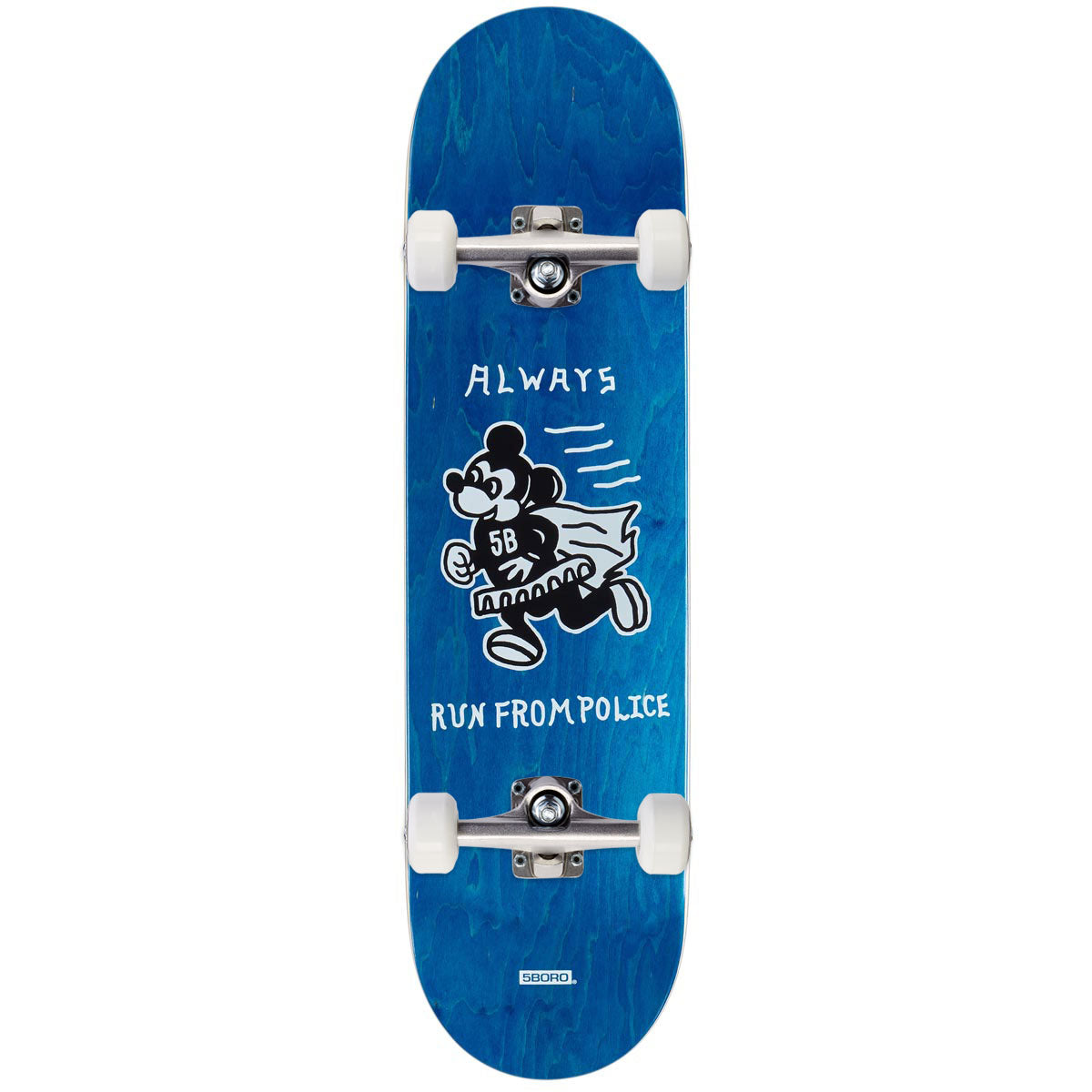 5Boro Always Run Skateboard Complete - Teal Blue Veneer - 8.25