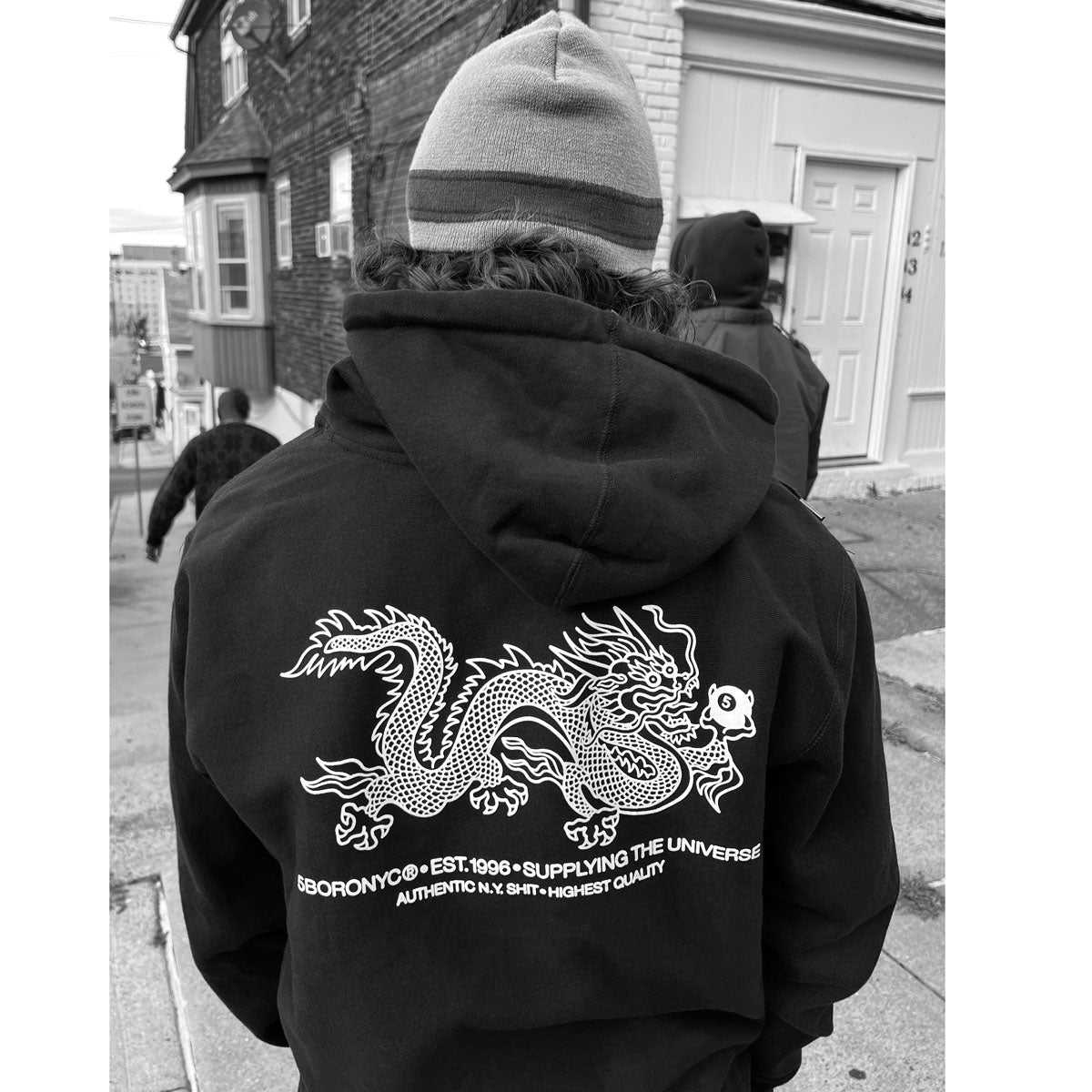 5Boro Supply Dragon Hoodie - Saddle/White image 4