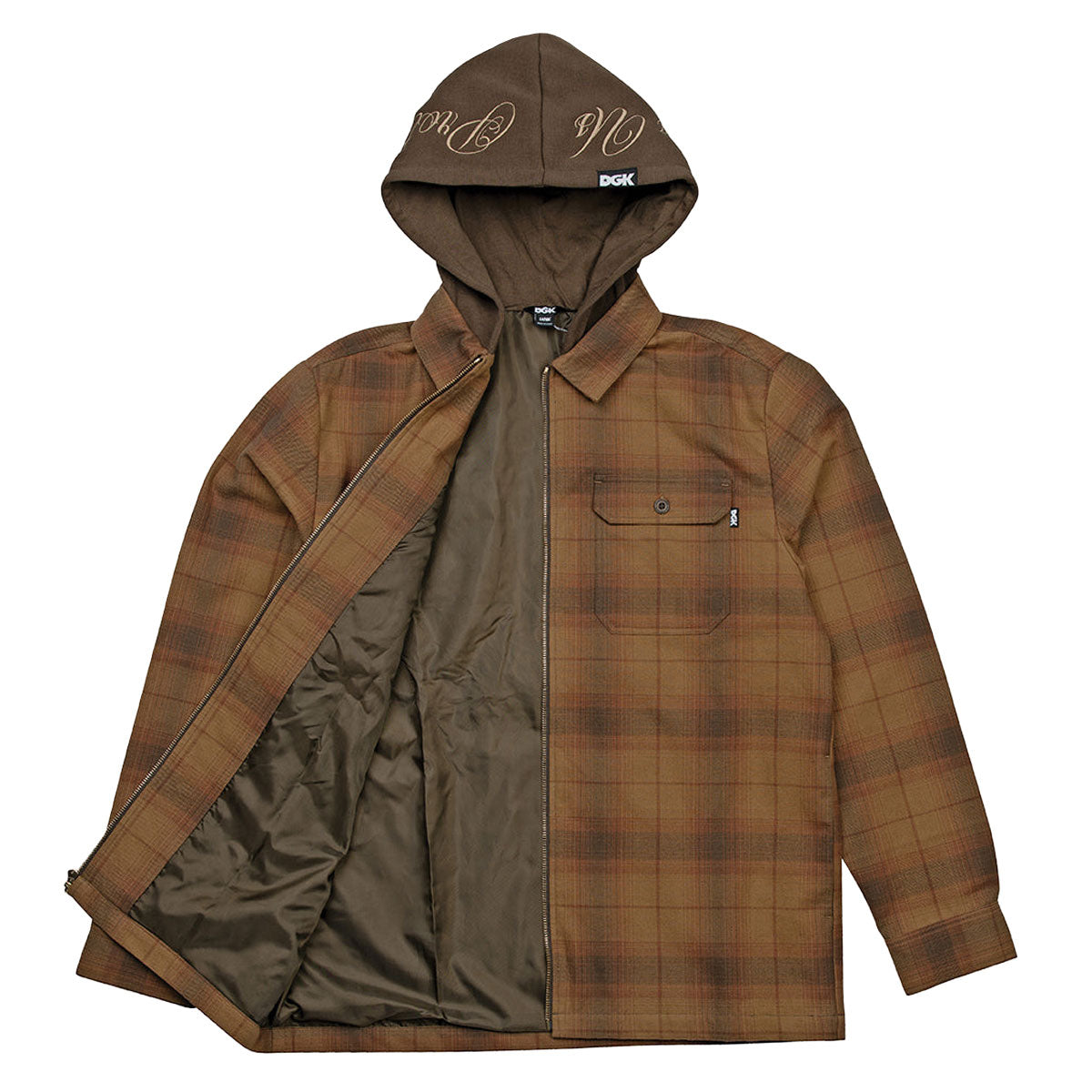 DGK In Chains Flannel Shacket Jacket - Brown image 3