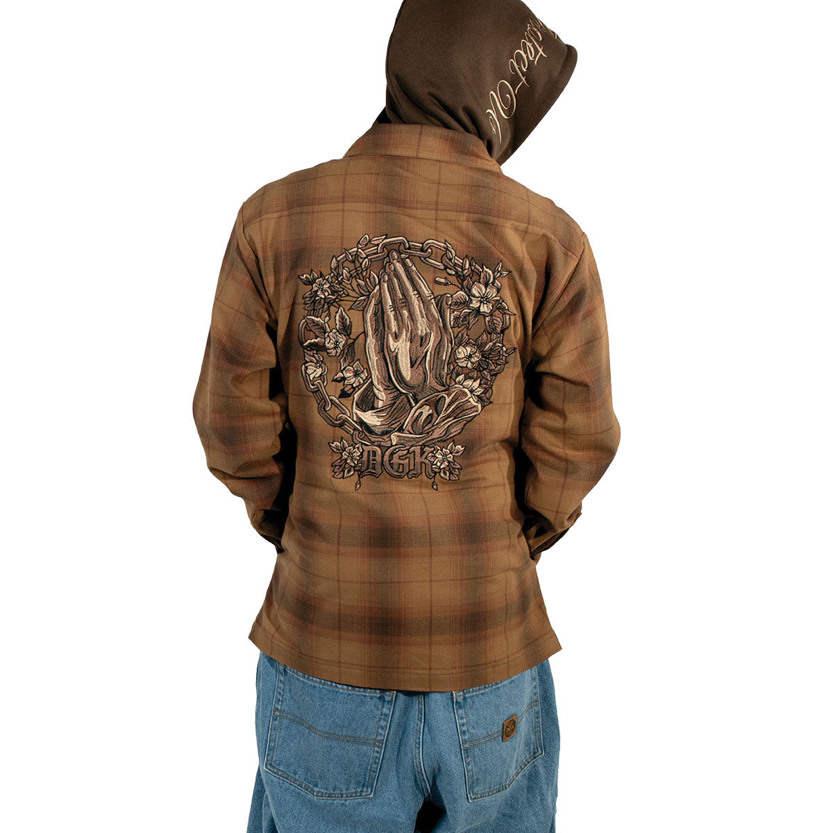 DGK In Chains Flannel Shacket Jacket - Brown image 4