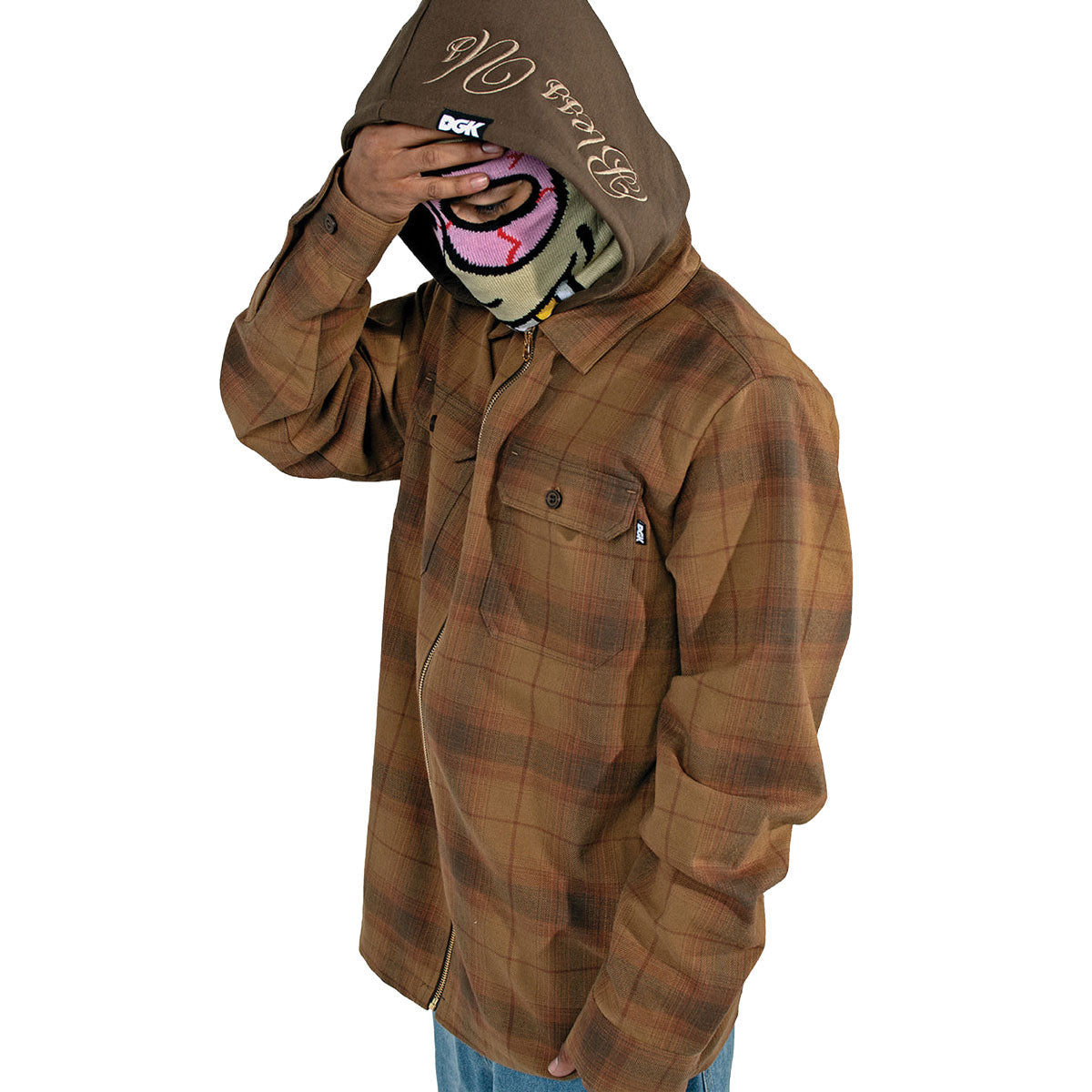 DGK In Chains Flannel Shacket Jacket - Brown image 5