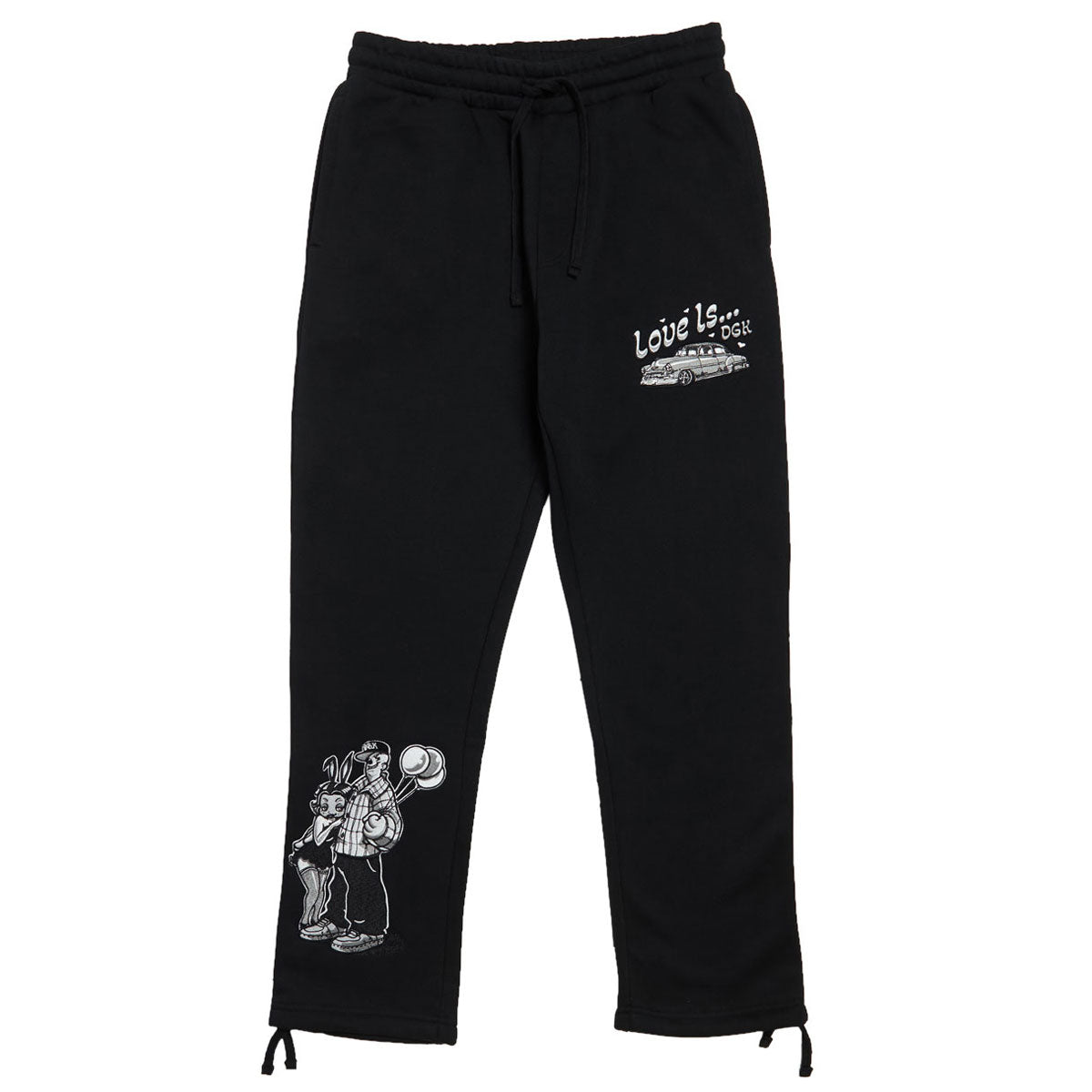 DGK Love Is... Fleece Sweatpants - Black image 1