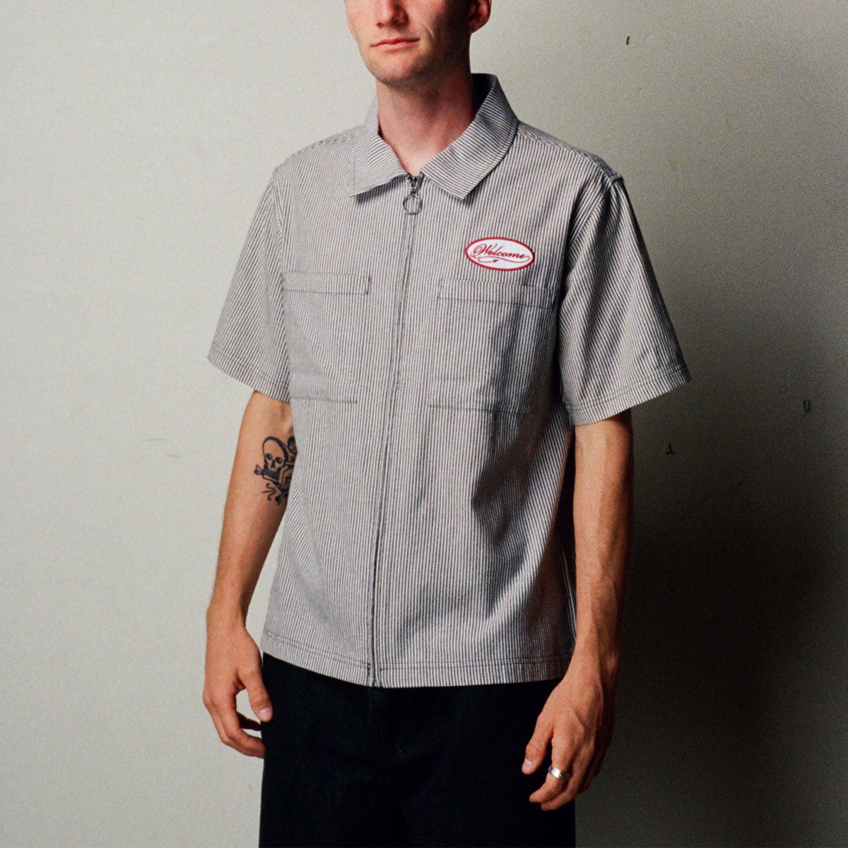 Welcome Garage Oxford Shirt - Black/Grey image 4
