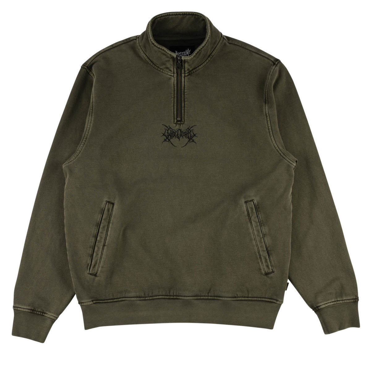 Welcome Gouge Embd Quarter Zip Sweatshirt - Forest Night image 1