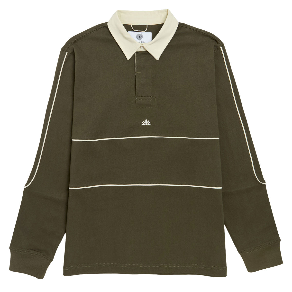 Autumn Piping Long Sleeve Rugby Shirt - Army image 1
