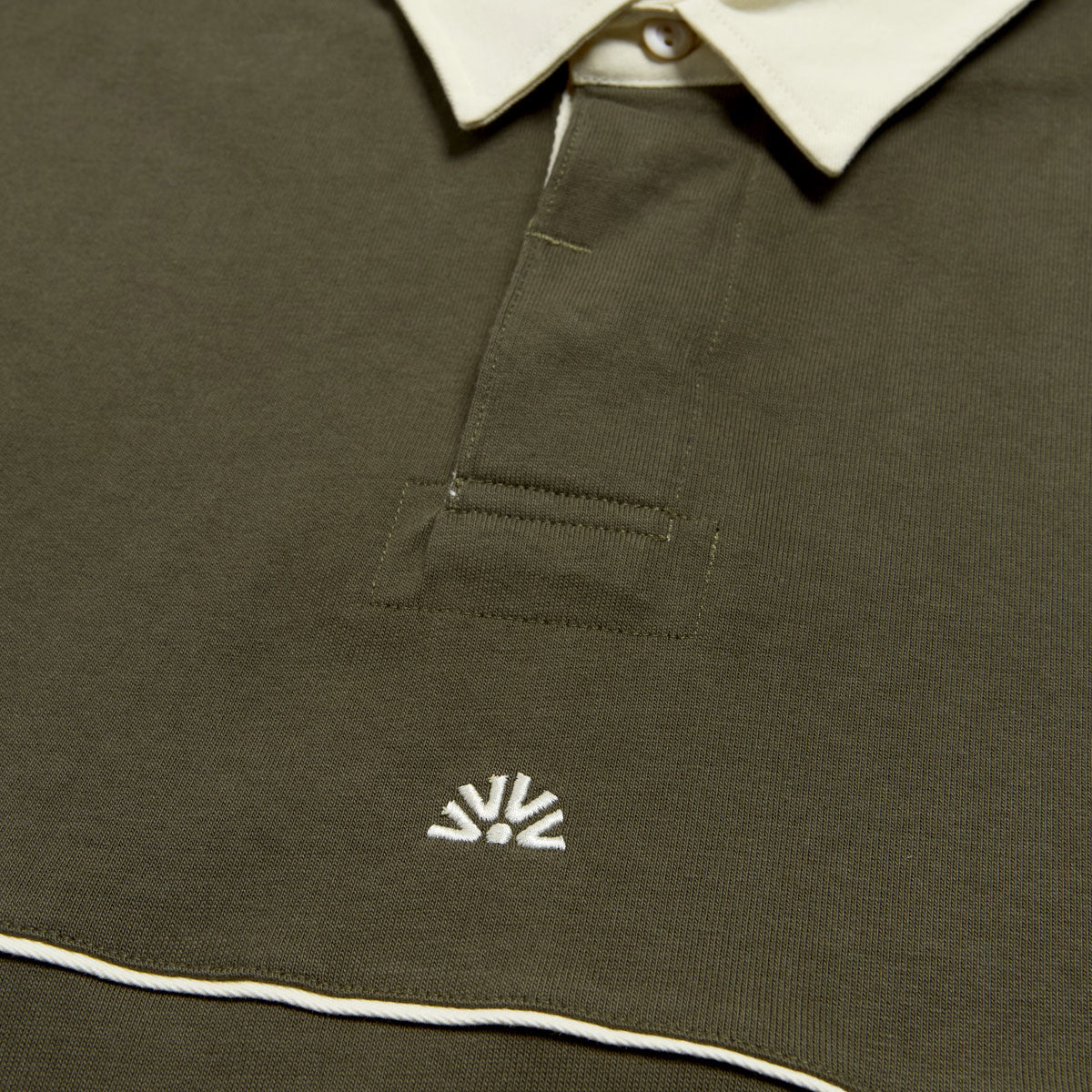 Autumn Piping Long Sleeve Rugby Shirt - Army image 3