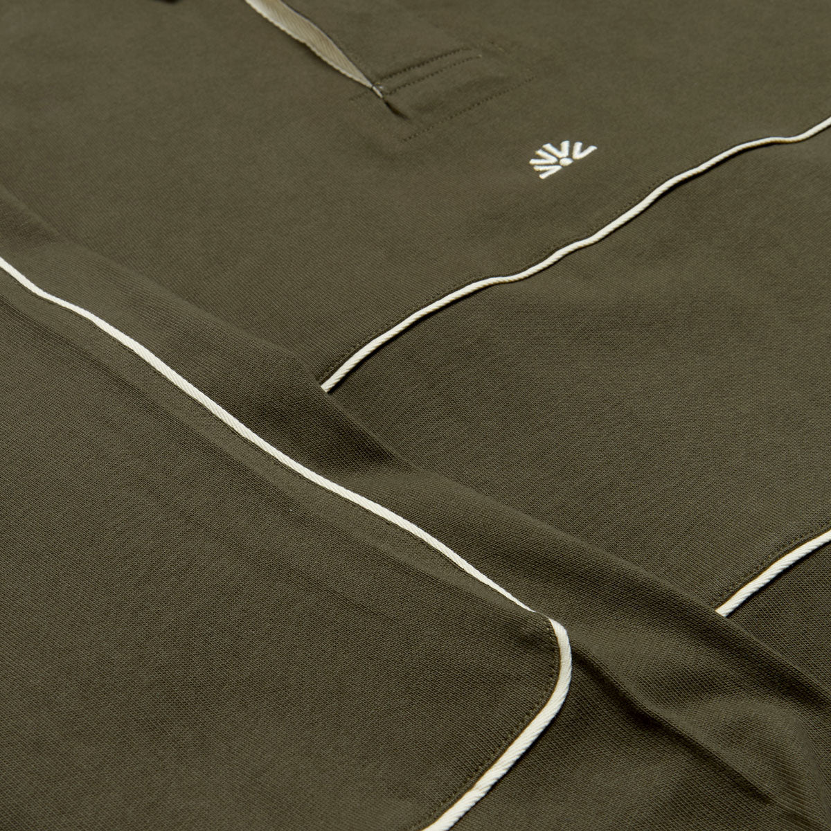 Autumn Piping Long Sleeve Rugby Shirt - Army image 4