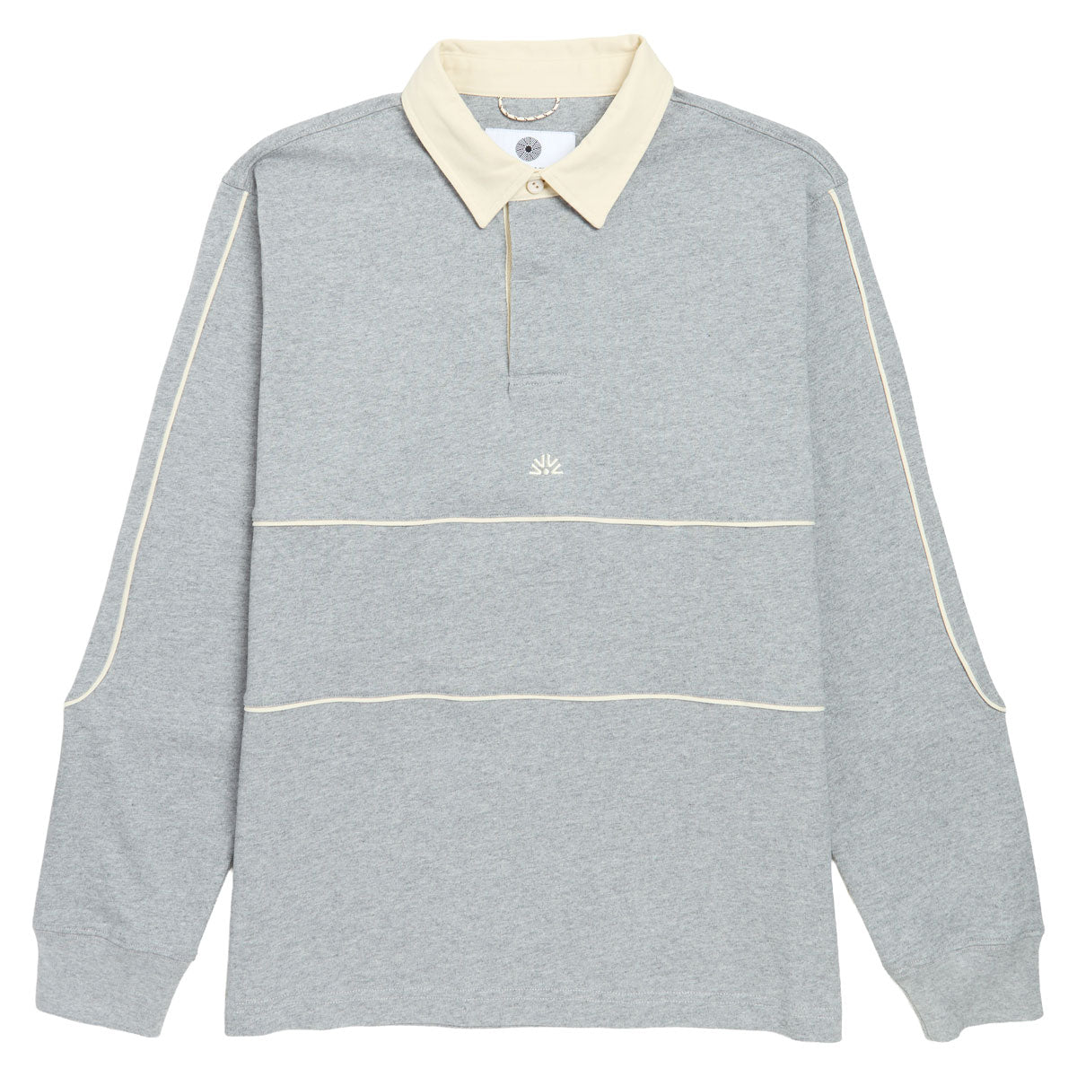 Autumn Piping Long Sleeve Rugby Shirt - Heather Grey image 1