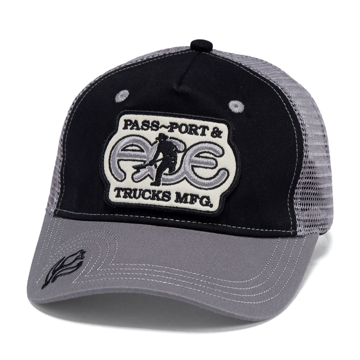 Ace x Passport Packers Trucker Hat - Black/Steel image 1