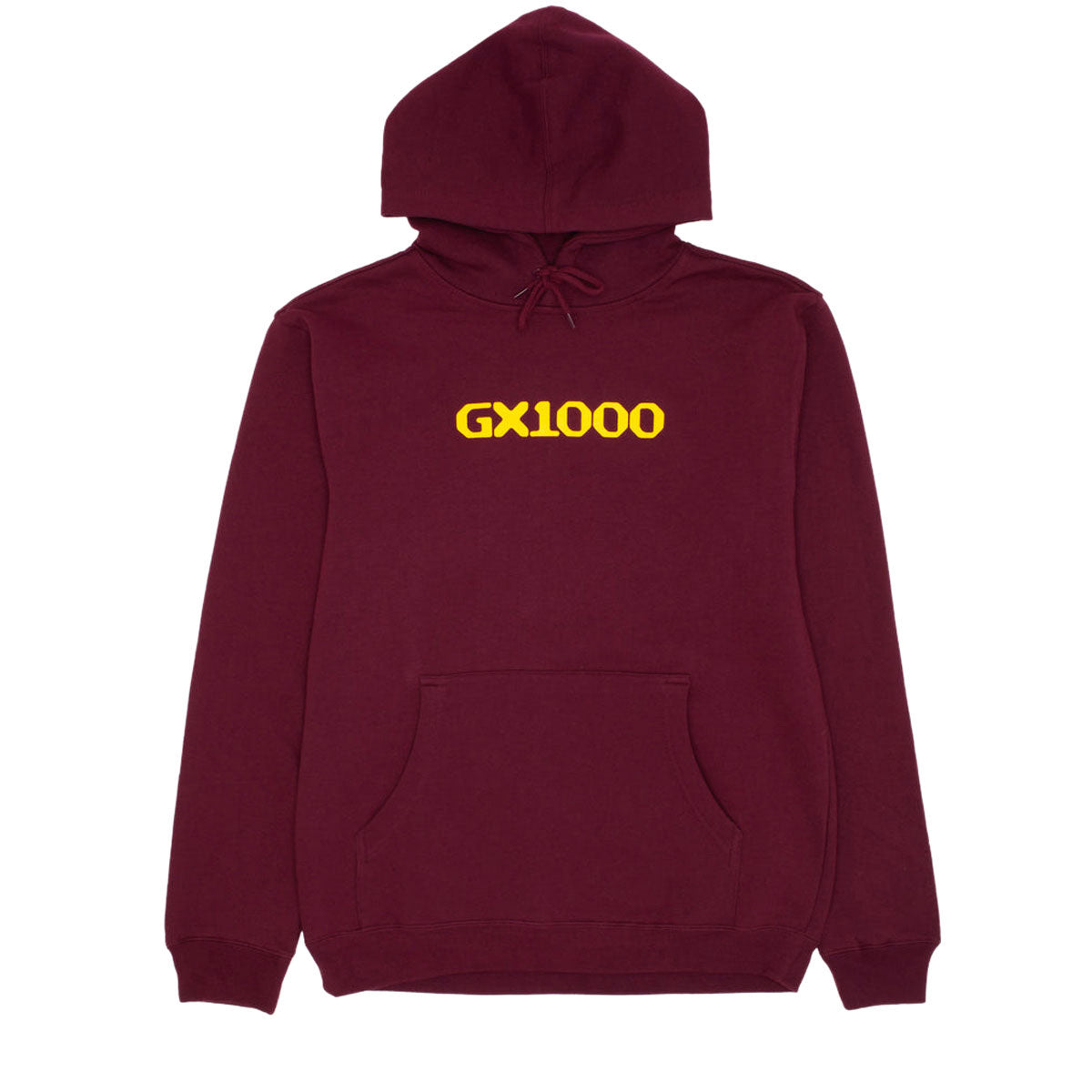 GX1000 OG Logo Hoodie - Burgundy/Yellow Font image 1