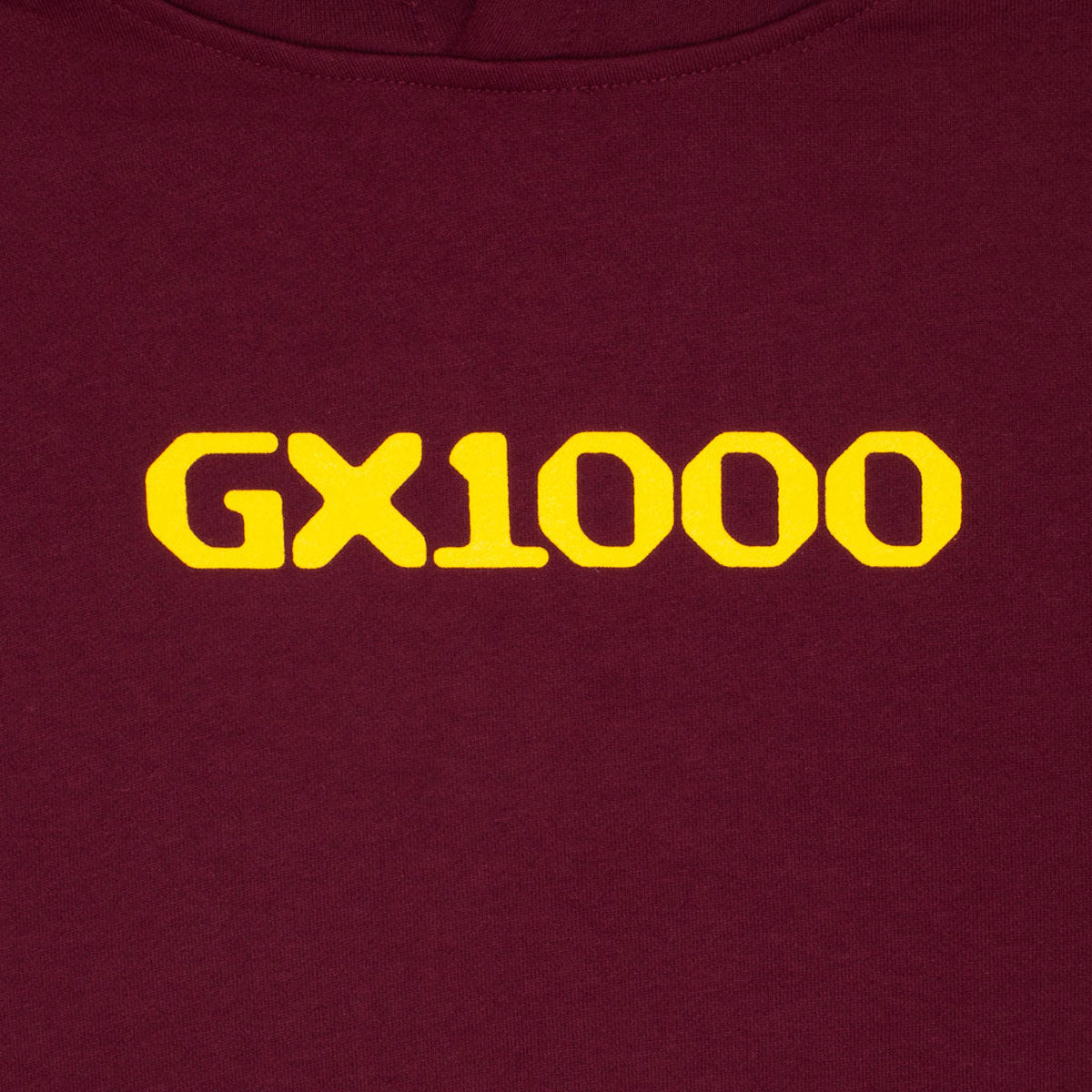 GX1000 OG Logo Hoodie - Burgundy/Yellow Font image 2
