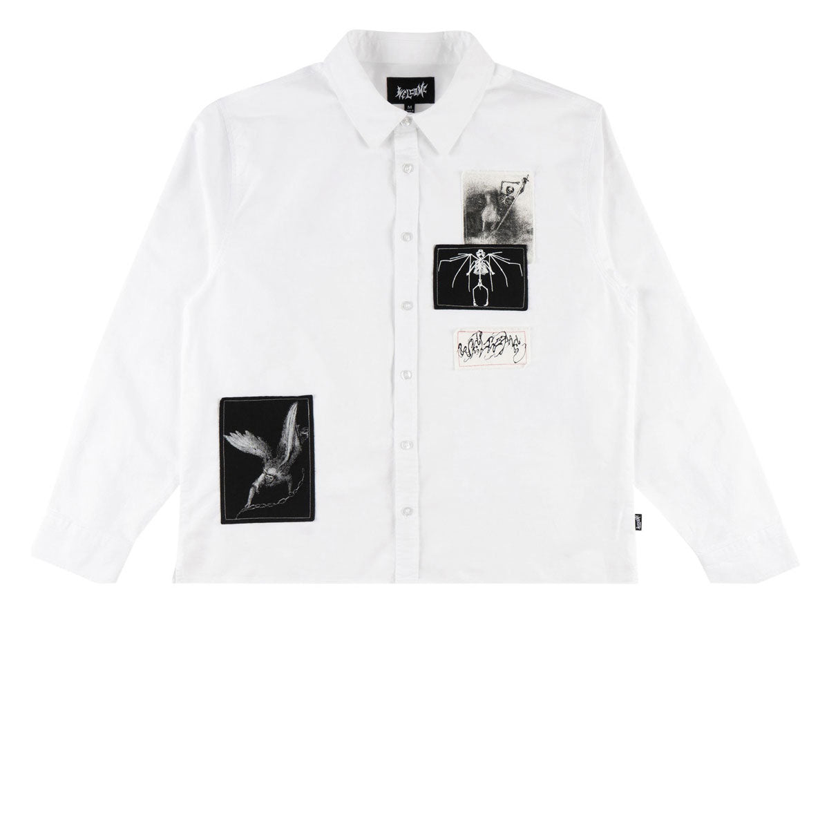 Welcome Bygone Oxford Patches Long Sleeve Shirt - White image 1