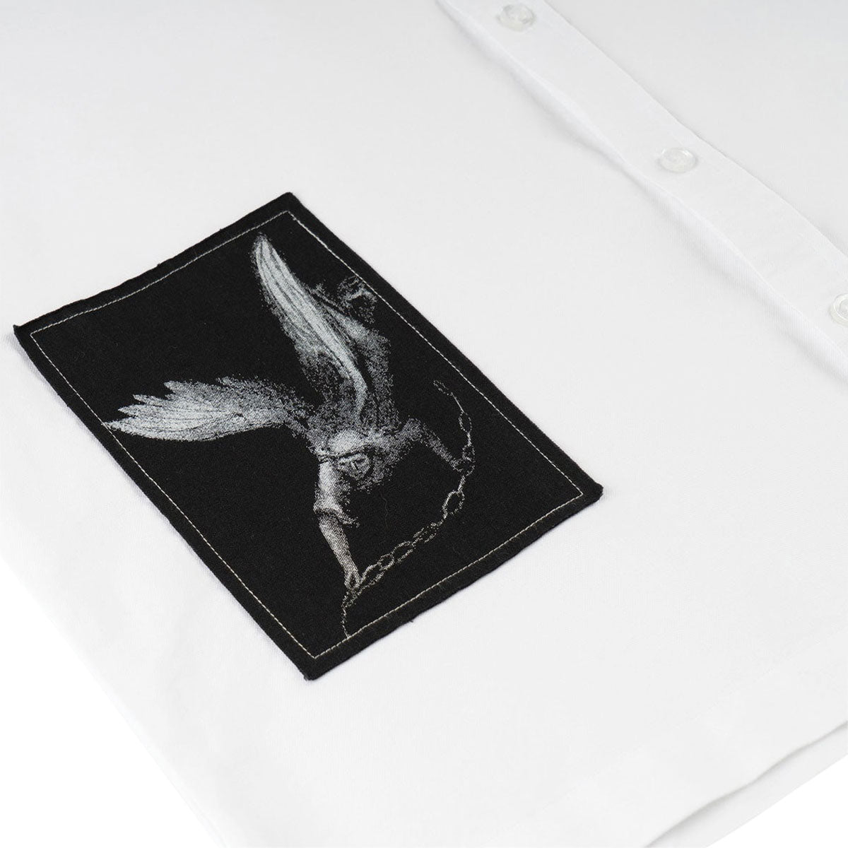 Welcome Bygone Oxford Patches Long Sleeve Shirt - White image 4