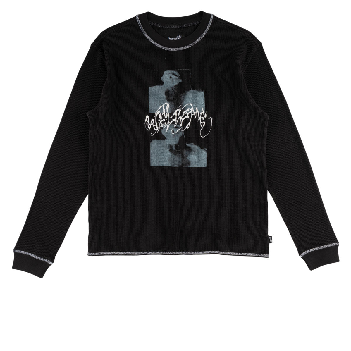 Welcome Scan Contrast Stitch Thermal Shirt - Black image 1