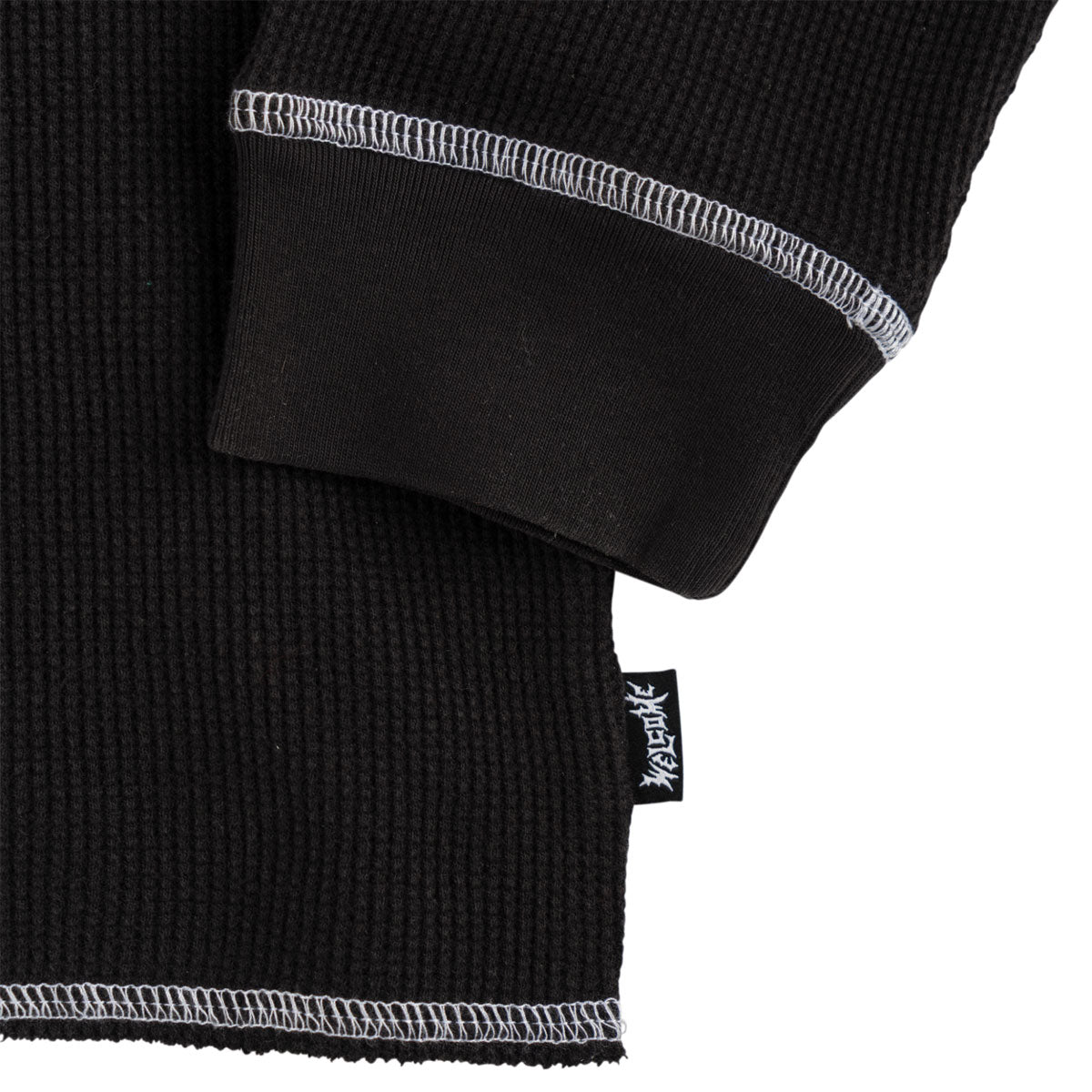 Welcome Scan Contrast Stitch Thermal Shirt - Black image 3
